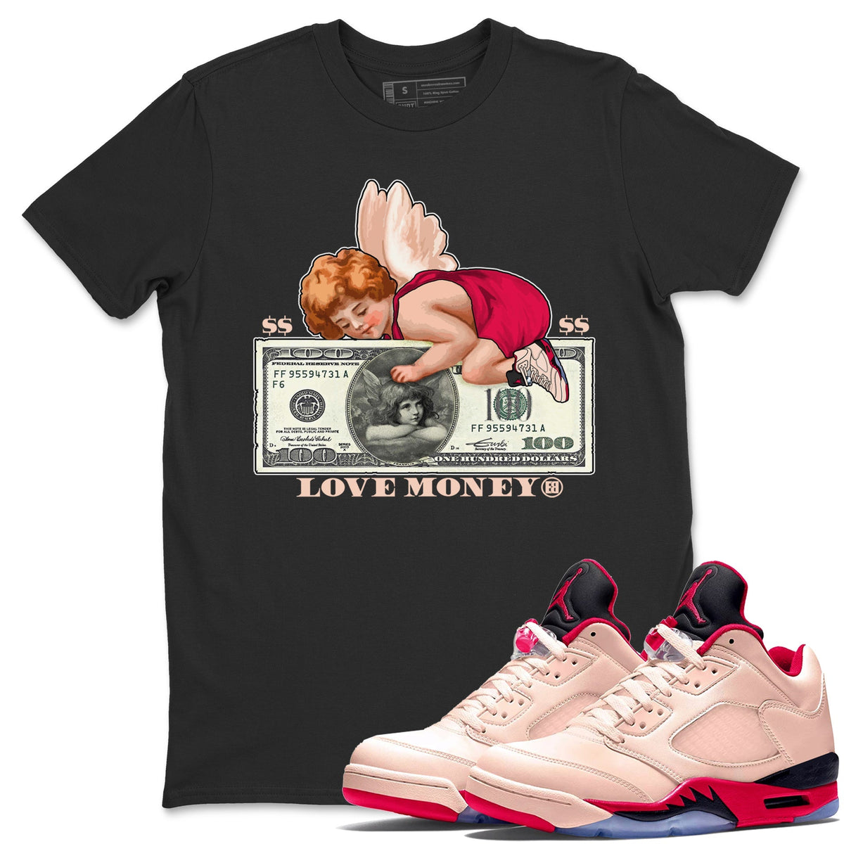 Jordan 5 Girls That Hoop Sneaker Matching T-Shirt Love Money Sneaker Tees Jordan 5 Girls That Hoop Sneaker Release Tees Crew Neck Tees