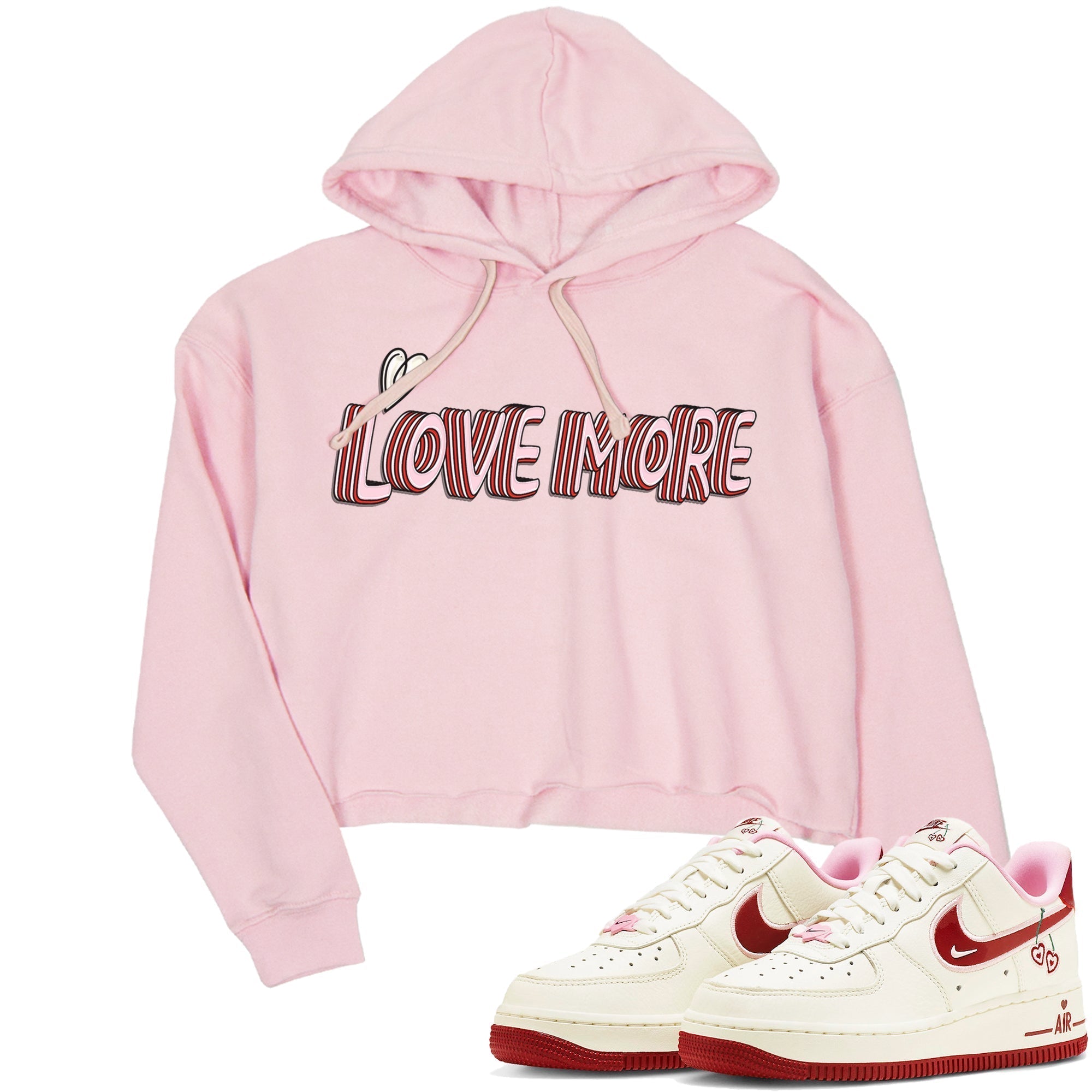 Air Force 1 Valentines Day Sneaker Match Tees Love More Sneaker Tees Air Force 1 Valentines Day Jordan to match sneaker T-Shirt Women's Shirts