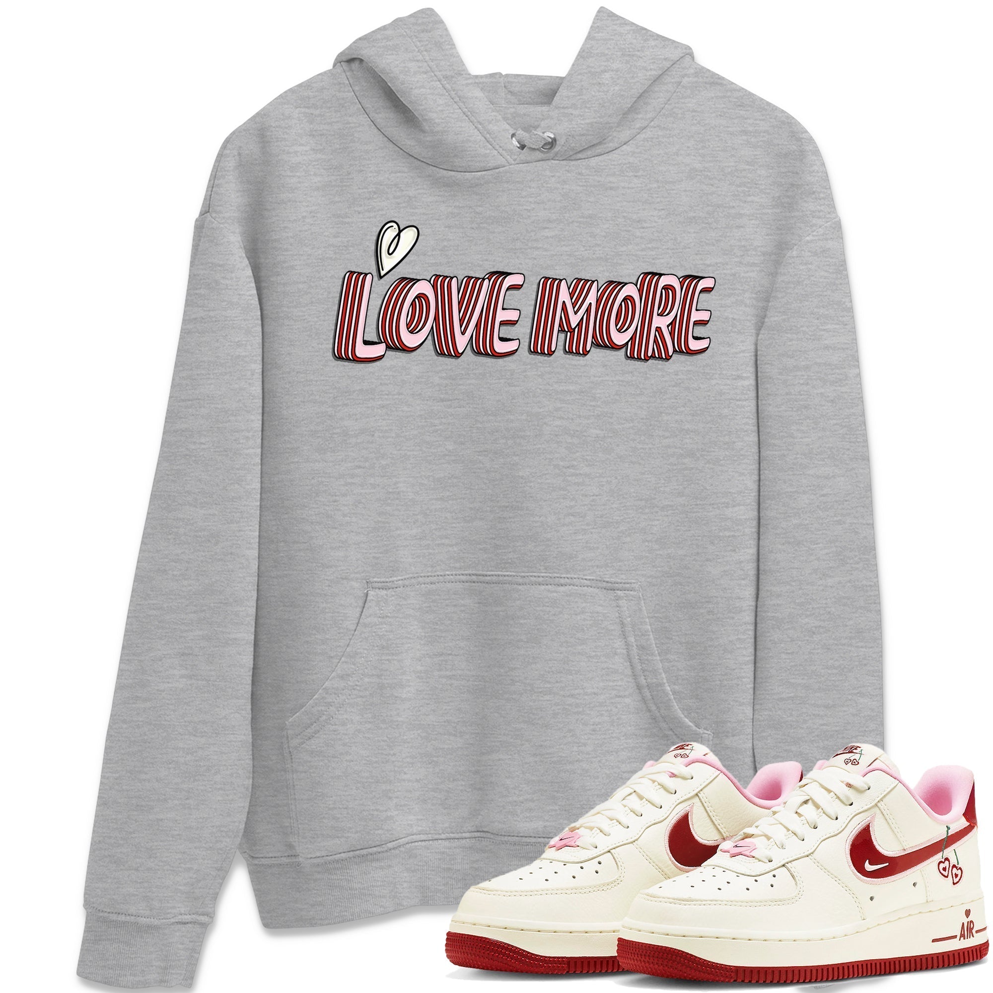 Air Force 1 Valentines Day Sneaker Match Tees Love More Sneaker Tees Air Force 1 Valentines Day Jordan to match sneaker T-Shirt Crew Neck Shirts