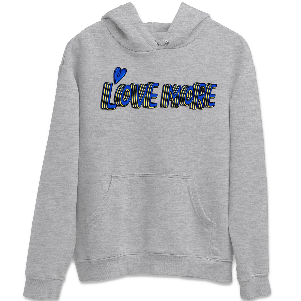 Jordan 1 Game Royal and Varsity Maize Sneaker Matching T-Shirt Love More Sneaker Tees Jordan 1 Game Royal and Varsity Maize Sneaker Release Tees Crew Neck Tees