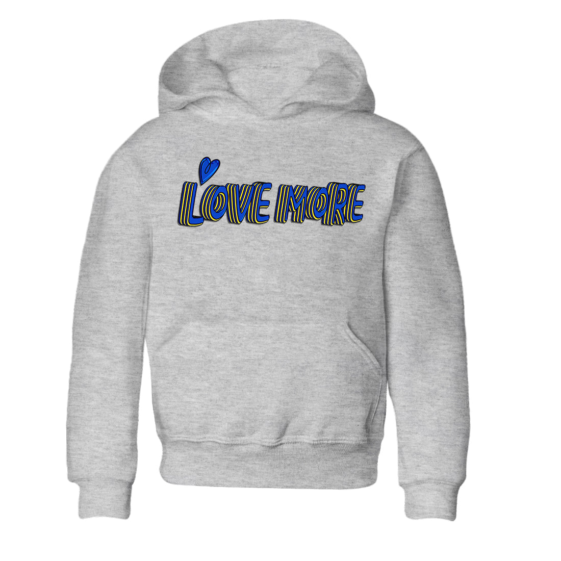 Jordan 1 Game Royal and Varsity Maize Sneaker Matching T-Shirt Love More Sneaker Tees Jordan 1 Game Royal and Varsity Maize Sneaker Release Tees Kids Shirts