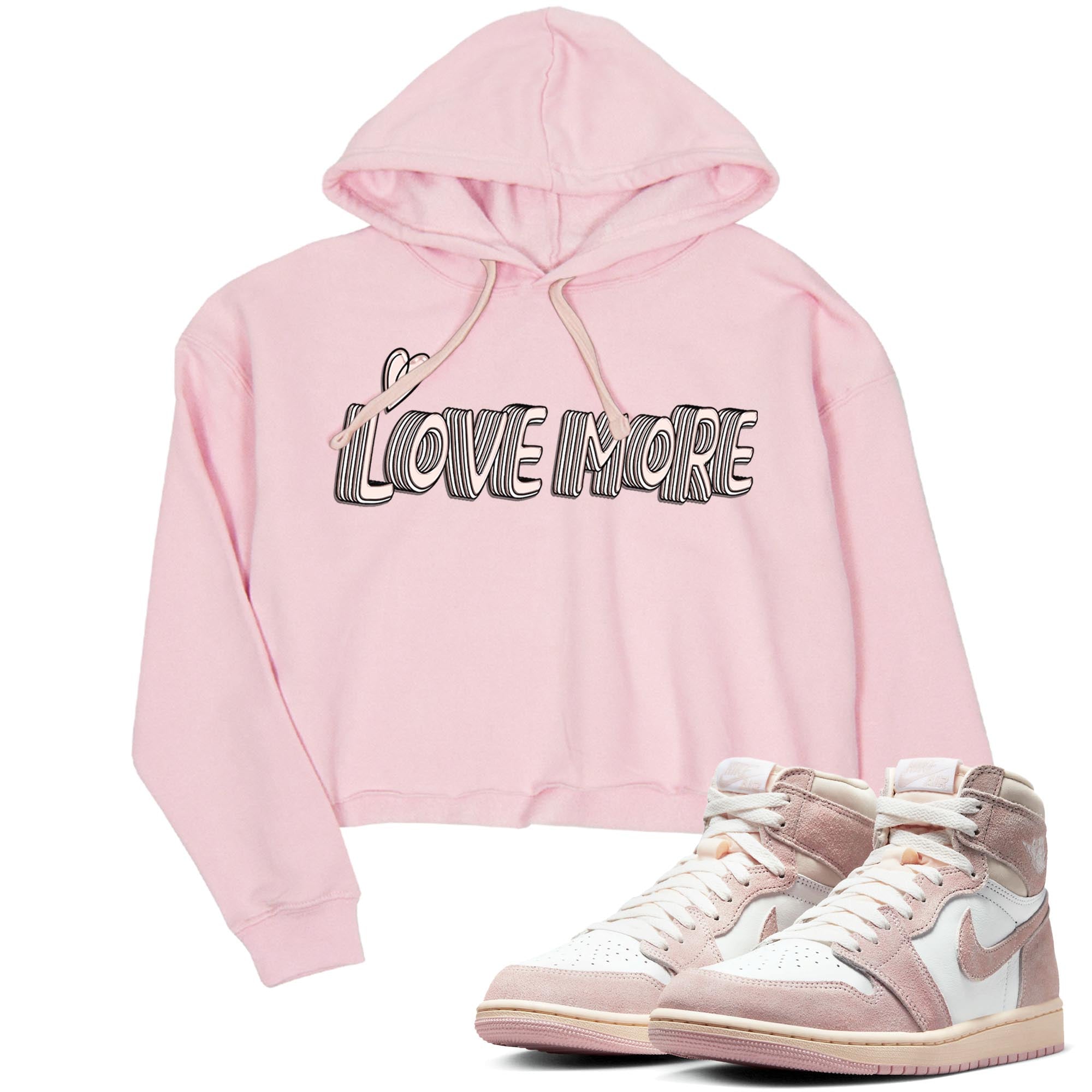 Air Jordan 1 Washed Pink Sneaker Match Tees Love More Streetwear Sneaker Shirt AJ1 Washed Pink Sneaker Release Tees Women's Shirts Pink 1