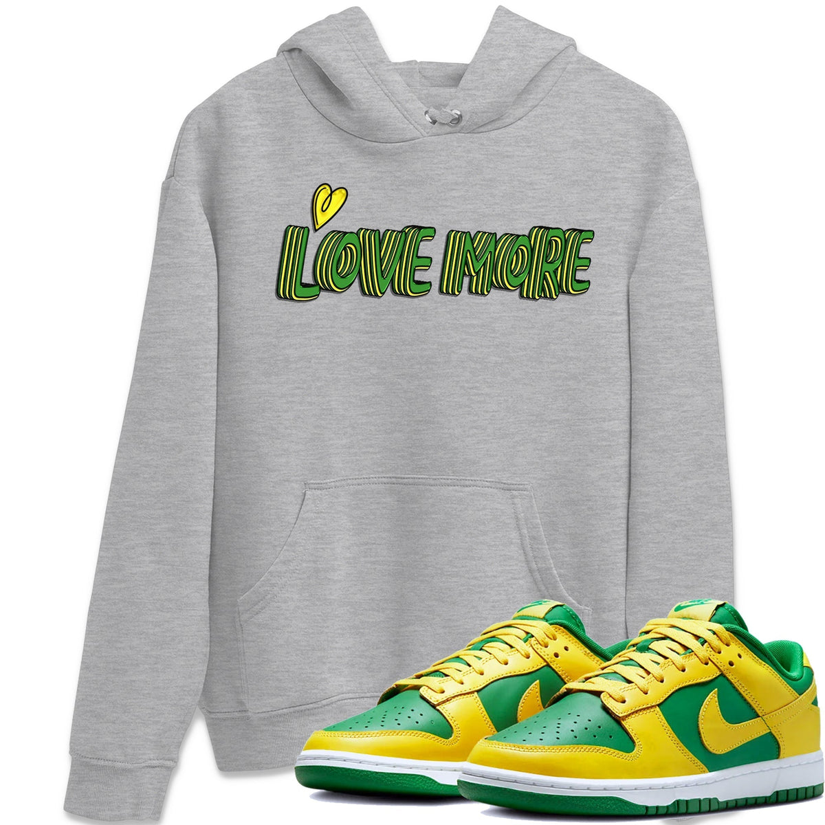 Dunk Reverse Brazil Sneaker Match Tees Love More Sneaker Tees Dunk Reverse Brazil Jordan to match sneaker T-Shirt Crew Neck Shirts