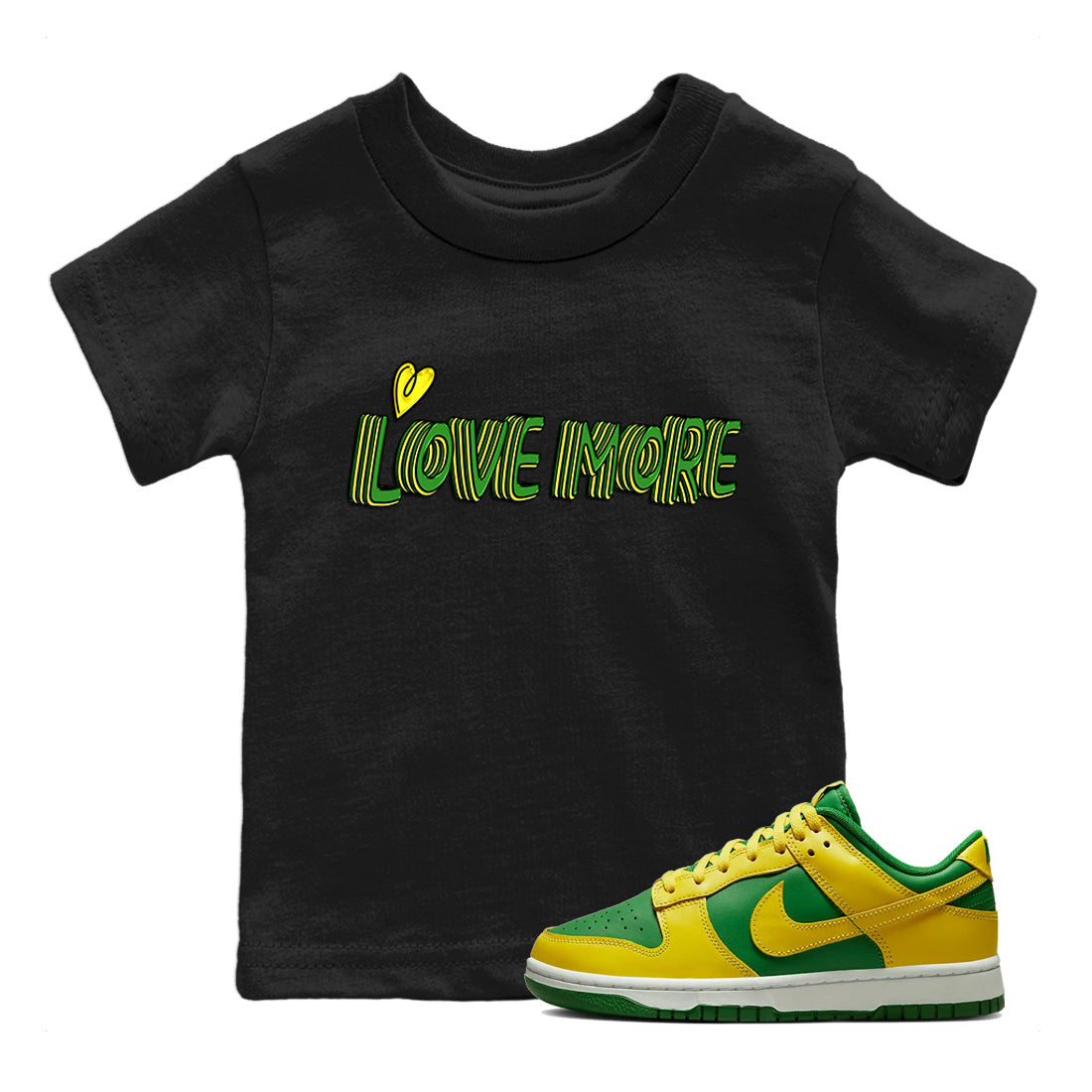 Dunk Reverse Brazil Sneaker Match Tees Love More Sneaker Tees Dunk Reverse Brazil Jordan to match sneaker T-Shirt Kids Shirts
