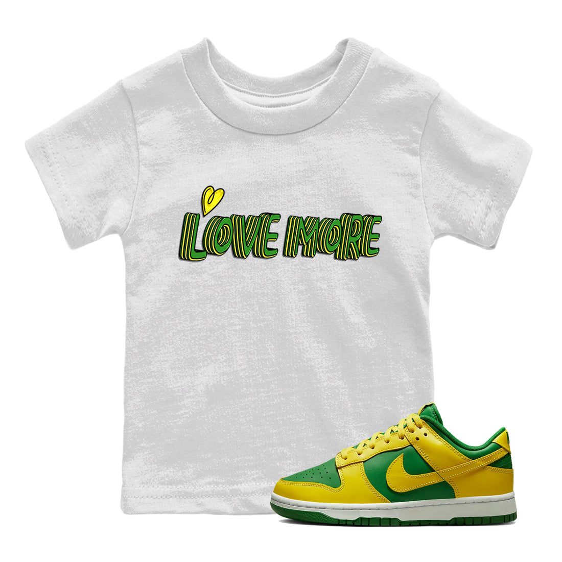 Dunk Reverse Brazil Sneaker Match Tees Love More Sneaker Tees Dunk Reverse Brazil Jordan to match sneaker T-Shirt Kids Shirts