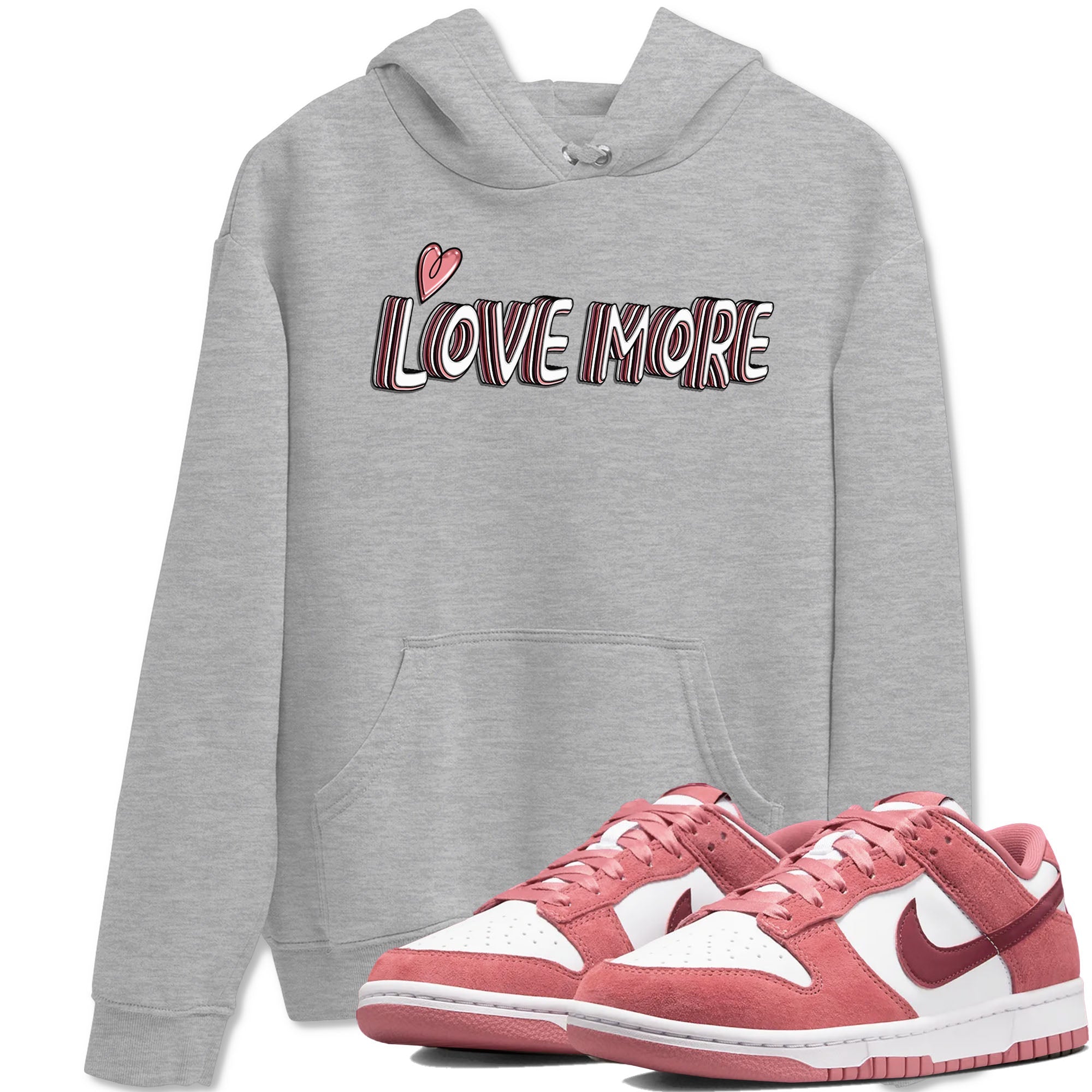 Dunk Valentine's Day shirt to match jordans Love More sneaker tees Dunks Valentine's Day Drip Gear Zone unisex cotton Heather Grey 1 crew neck shirt