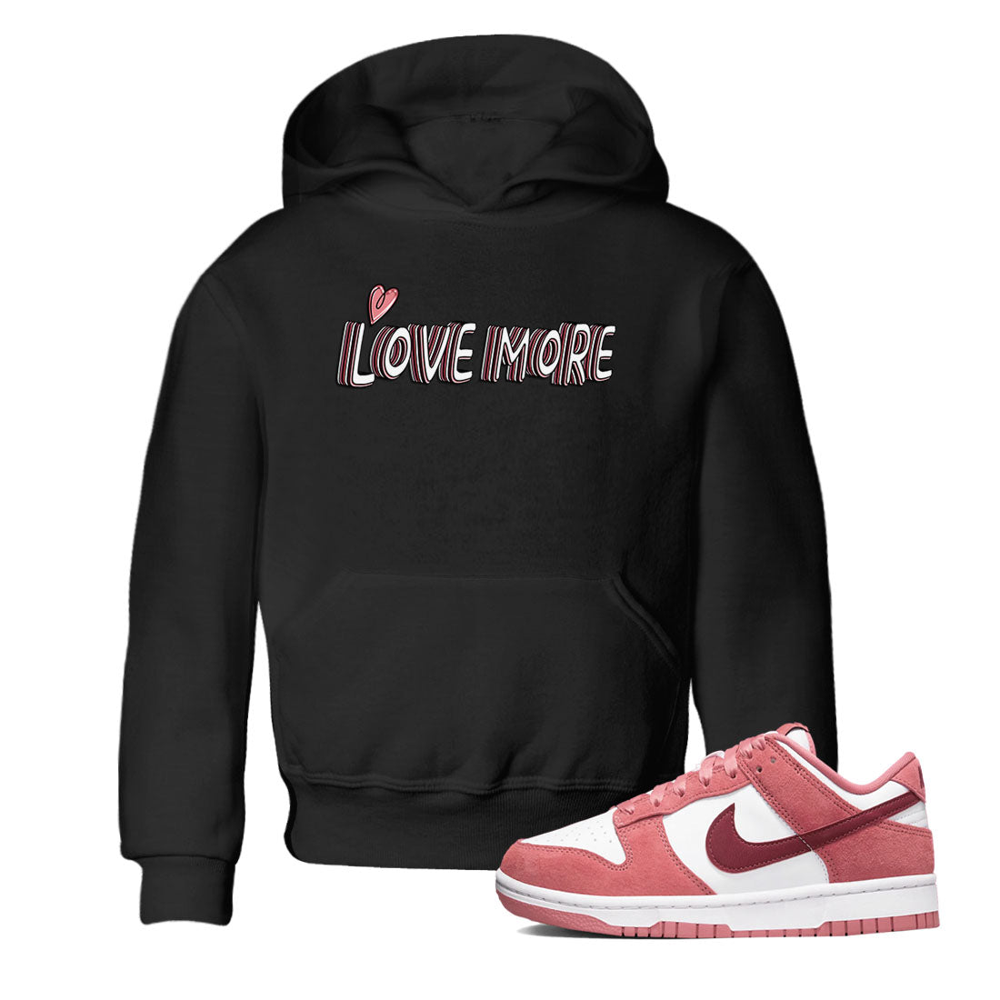 Dunk Valentine's Day shirt to match jordans Love More sneaker tees Dunks Valentine's Day Drip Gear Zone baby toddler Black 1 cotton Shirt