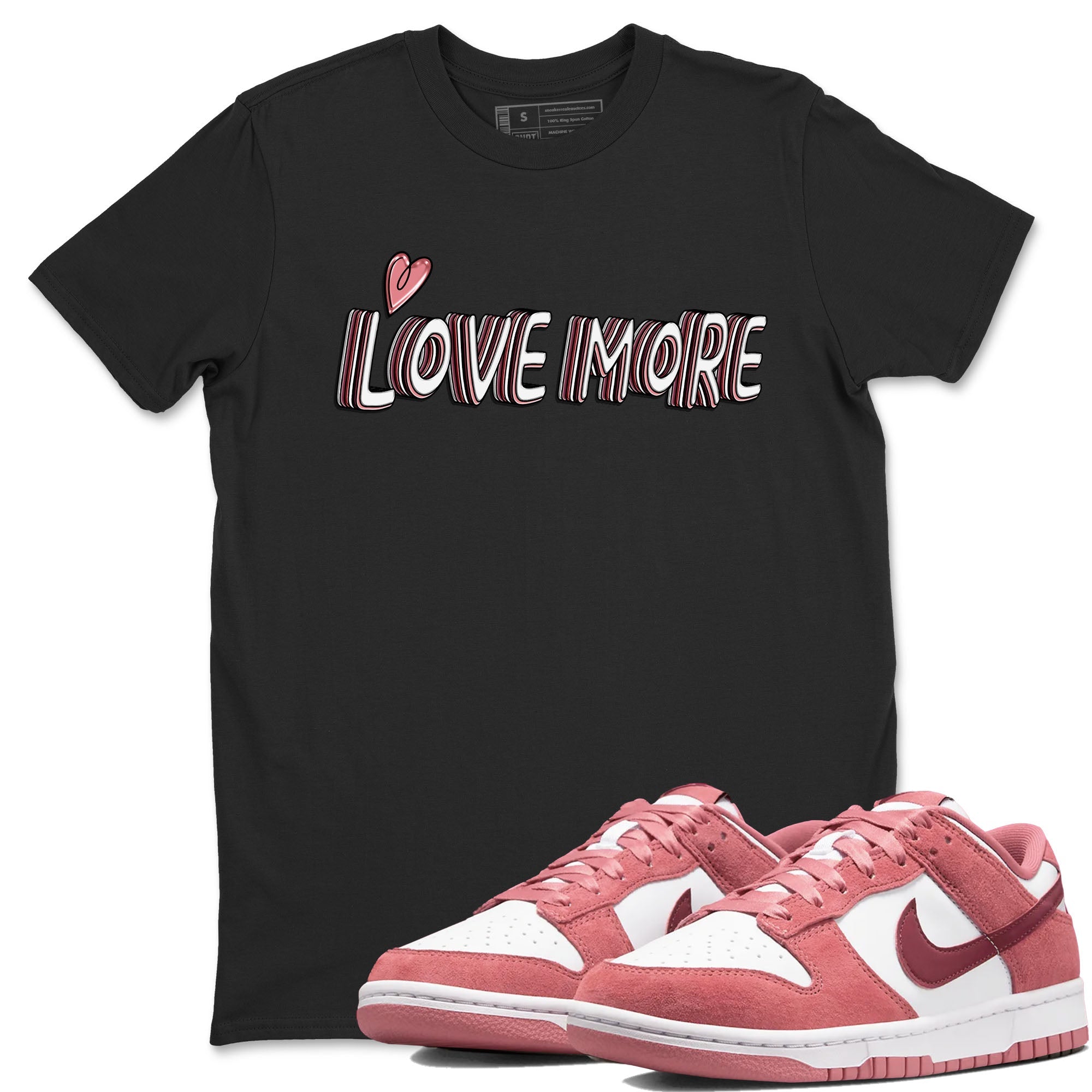 Dunk Valentine's Day shirt to match jordans Love More sneaker tees Dunks Valentine's Day Drip Gear Zone unisex cotton Black 1 crew neck shirt