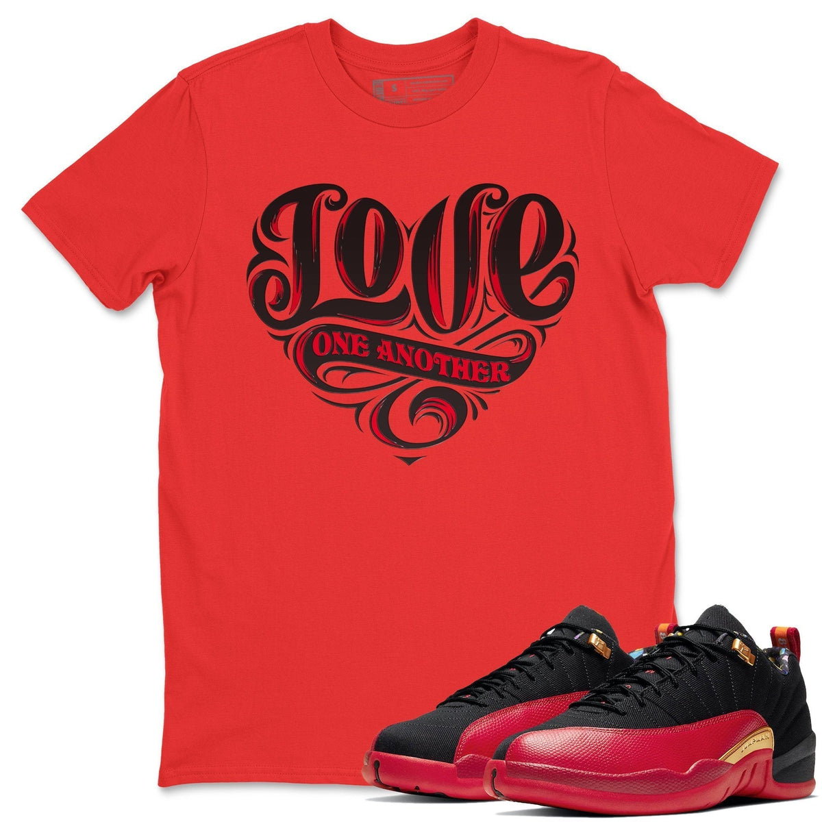 Jordan 12 Super Bowl Shirt To Match Jordans Love One Another Sneaker Tees Jordan 12 Super Bowl Drip Gear Zone Sneaker Matching Clothing Unisex Shirts