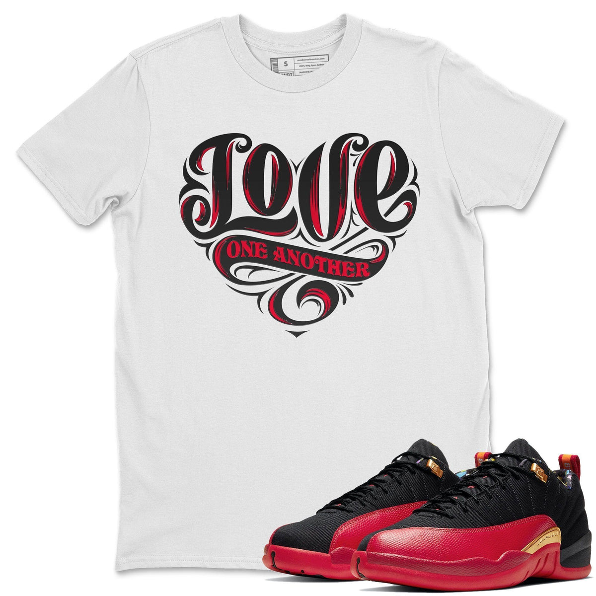 Jordan 12 Super Bowl Shirt To Match Jordans Love One Another Sneaker Tees Jordan 12 Super Bowl Drip Gear Zone Sneaker Matching Clothing Unisex Shirts