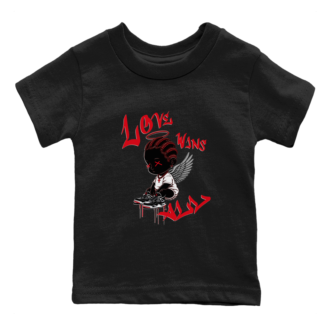 Air Jordan 4 Bred Reimagined shirt to match jordans Love Wins All sneaker tees 4s Bred Reimagined Drip Gear Zone baby toddler Black 2 cotton Shirt