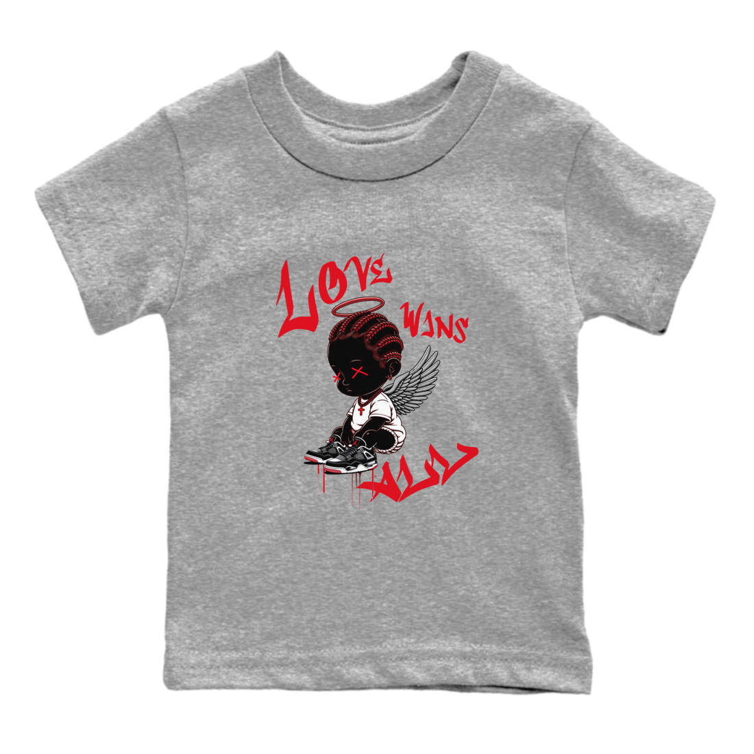 Air Jordan 4 Bred Reimagined shirt to match jordans Love Wins All sneaker tees 4s Bred Reimagined Drip Gear Zone baby toddler Heather Grey 2 cotton Shirt