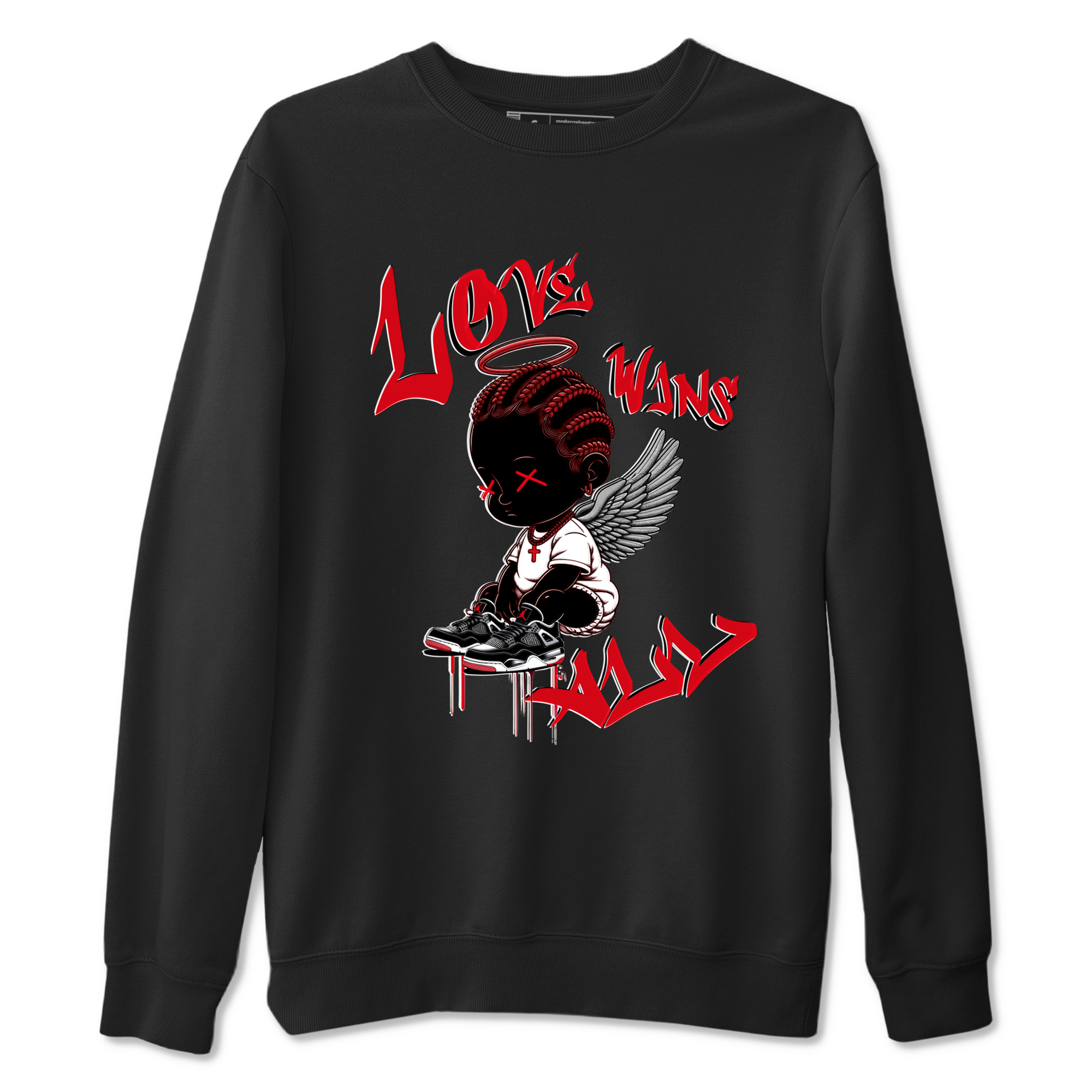 Air Jordan 4 Bred Reimagined shirt to match jordans Love Wins All sneaker tees 4s Bred Reimagined Drip Gear Zone unisex cotton Black 2 crew neck shirt
