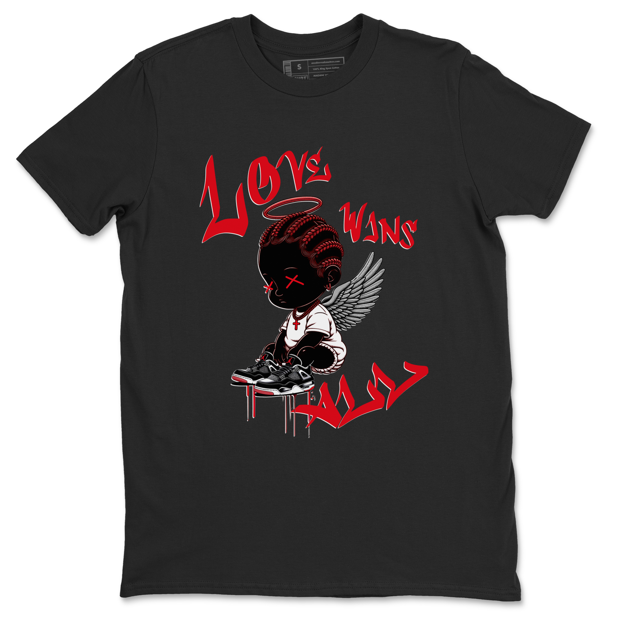 Air Jordan 4 Bred Reimagined shirt to match jordans Love Wins All sneaker tees 4s Bred Reimagined Drip Gear Zone unisex cotton Black 2 crew neck shirt