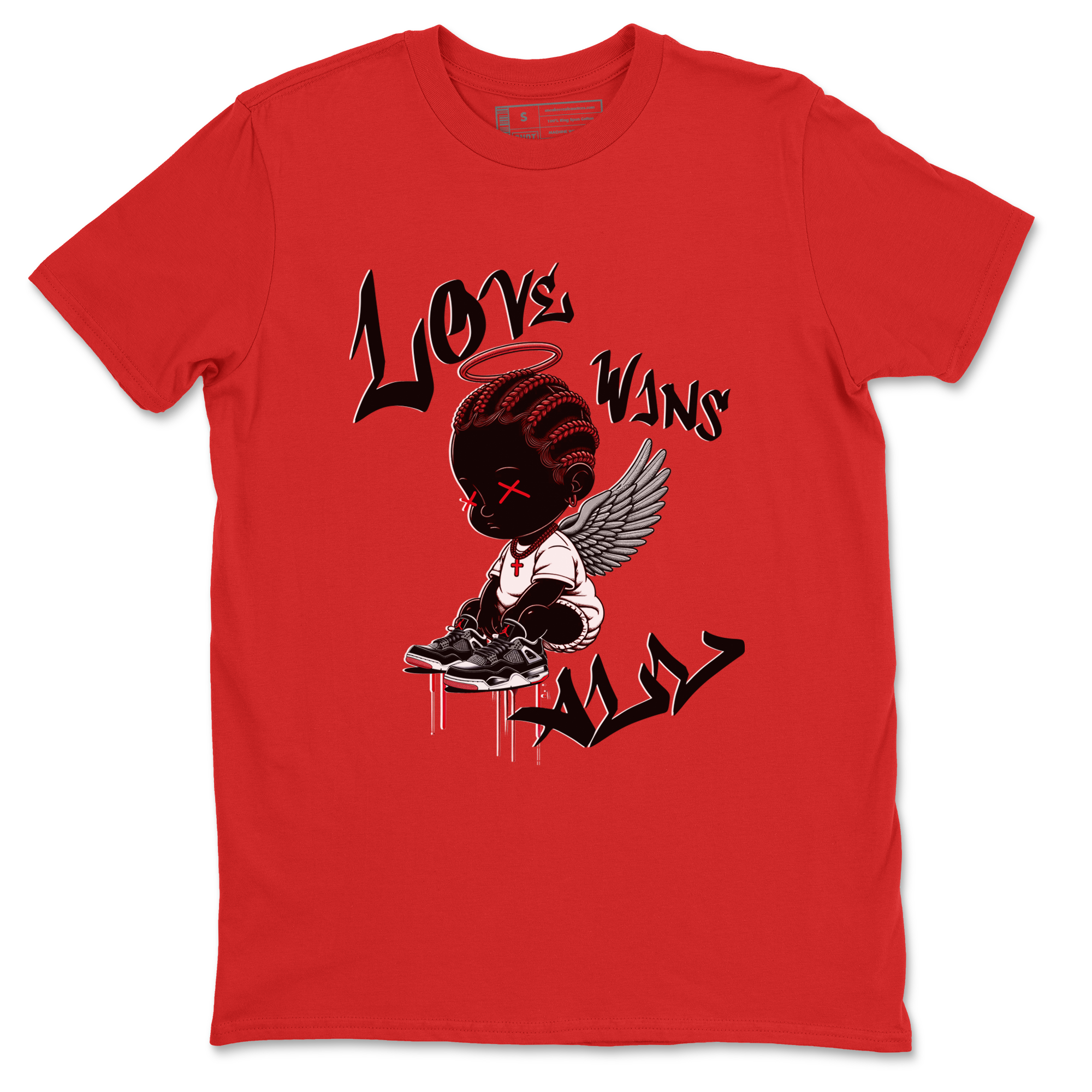 Air Jordan 4 Bred Reimagined shirt to match jordans Love Wins All sneaker tees 4s Bred Reimagined Drip Gear Zone unisex cotton Red 2 crew neck shirt