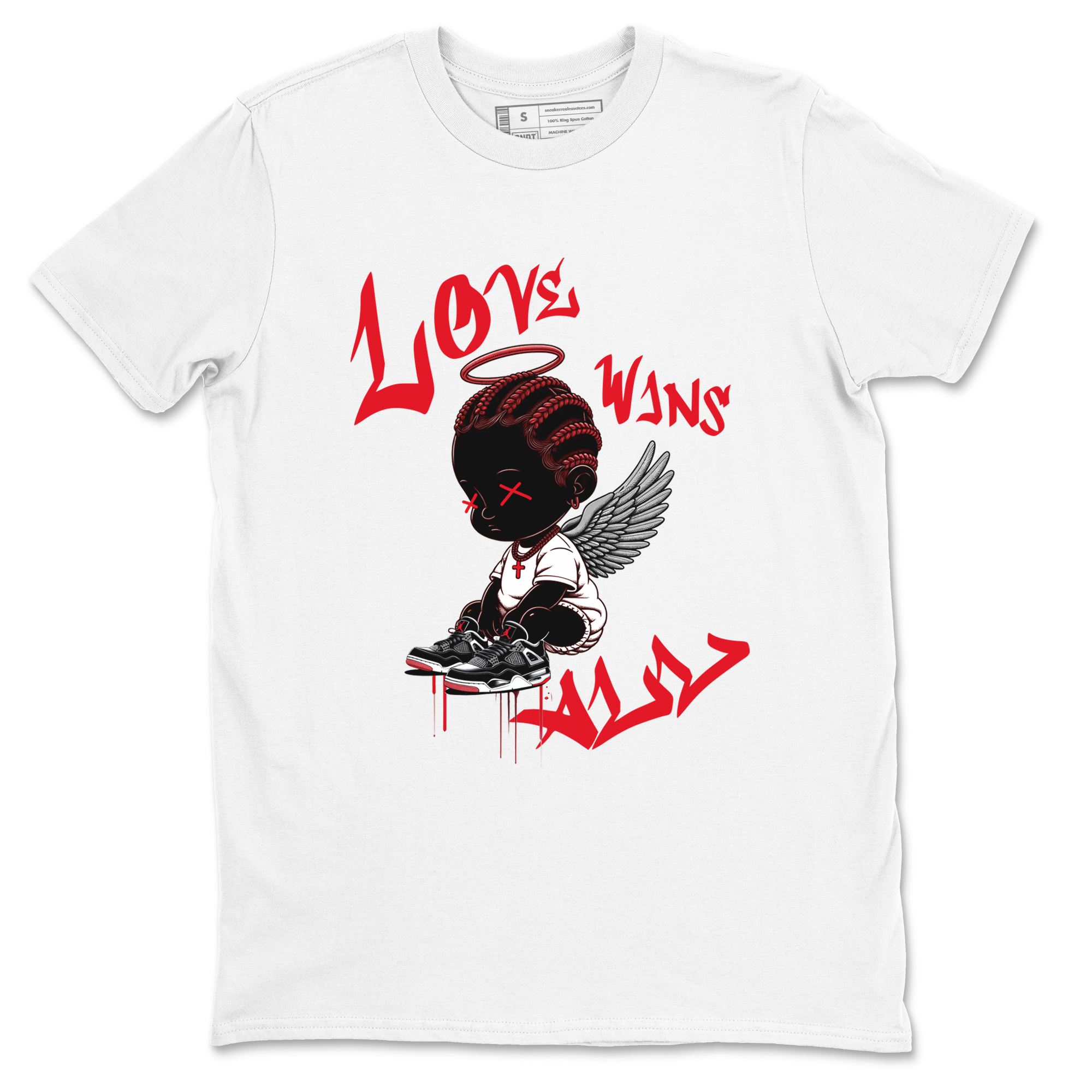 Air Jordan 4 Bred Reimagined shirt to match jordans Love Wins All sneaker tees 4s Bred Reimagined Drip Gear Zone unisex cotton White 2 crew neck shirt