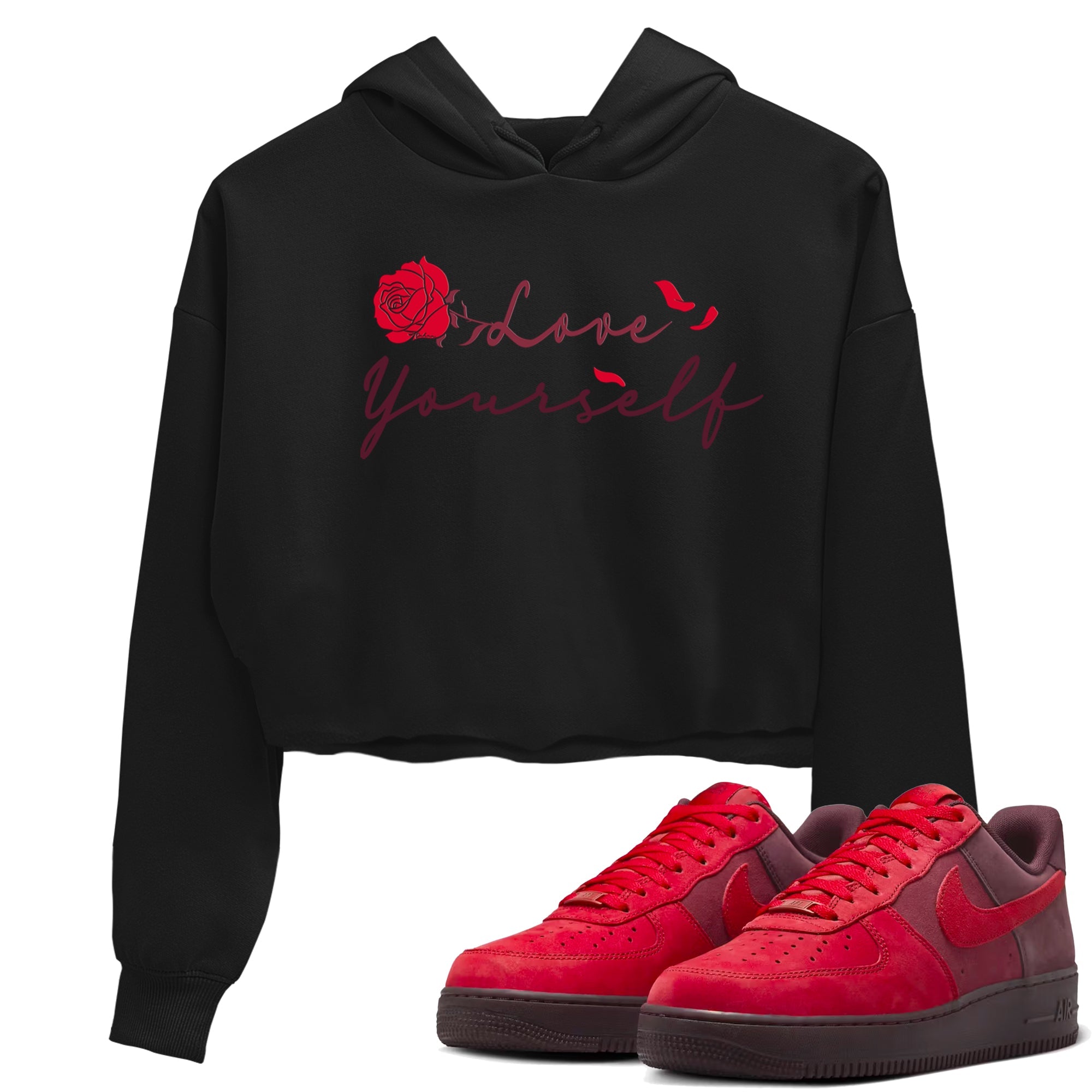 AF1 Layers Of Love shirt to match jordans Love Yourself sneaker tees Air Force1 Layers Of Love Drip Gear Zone Black 1 crop length shirt