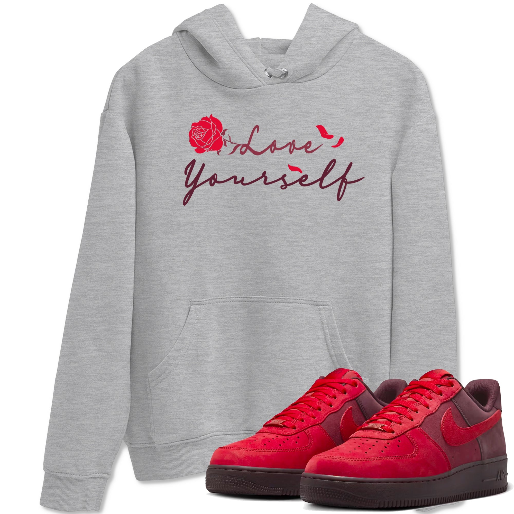 AF1 Layers Of Love shirt to match jordans Love Yourself sneaker tees Air Force1 Layers Of Love Drip Gear Zone unisex cotton Heather Grey 1 crew neck shirt