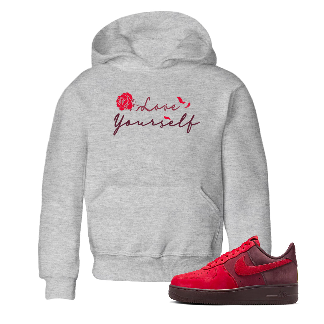 AF1 Layers Of Love shirt to match jordans Love Yourself sneaker tees Air Force1 Layers Of Love Drip Gear Zone baby toddler Heather Grey 1 cotton Shirt