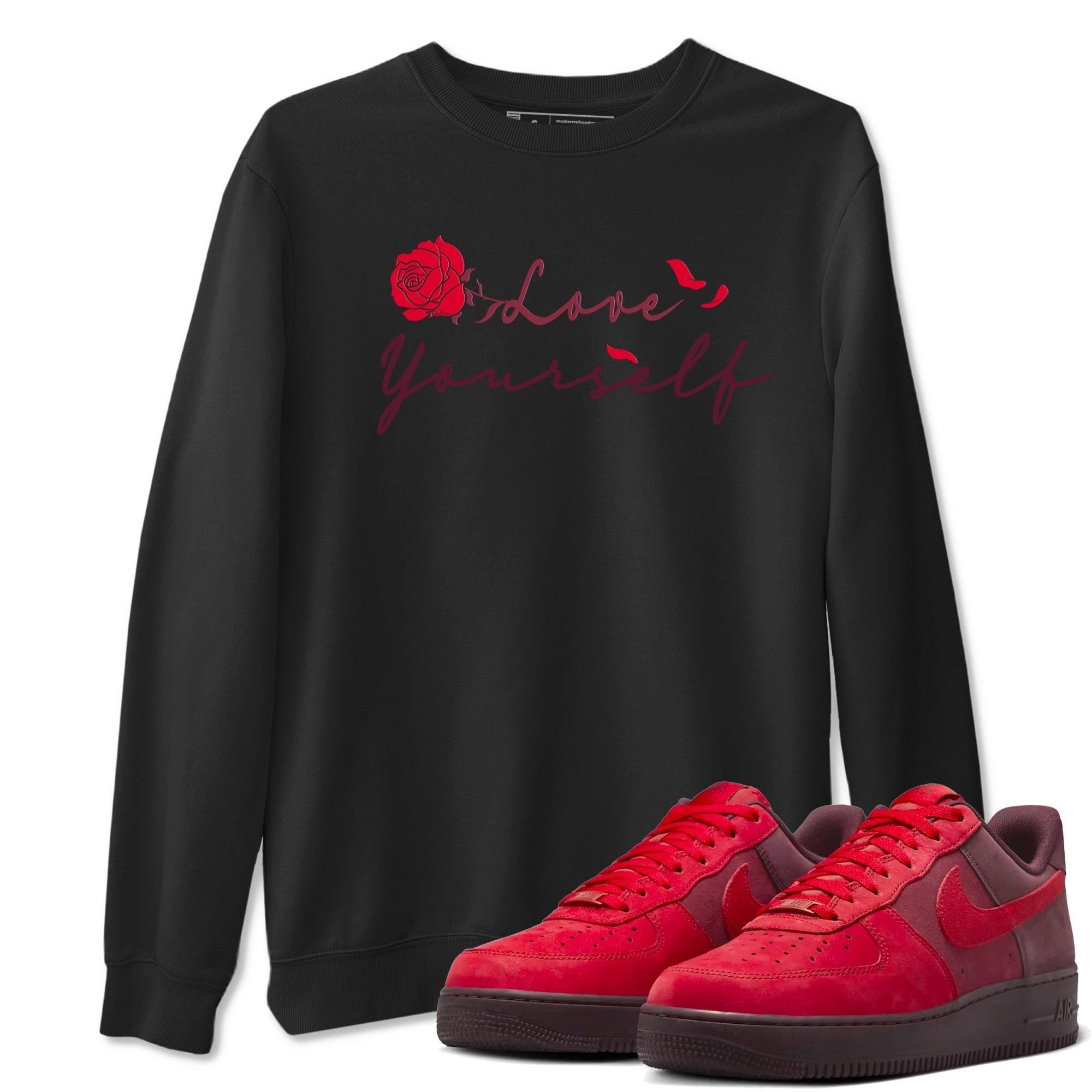 AF1 Layers Of Love shirt to match jordans Love Yourself sneaker tees Air Force1 Layers Of Love Drip Gear Zone unisex cotton Black 1 crew neck shirt