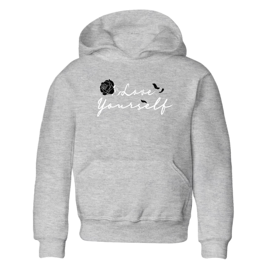 1s Black White shirt to match jordans Love Yourself sneaker tees Air Jordan 1 Black White Drip Gear Zone baby toddler Heather Grey 2 cotton Shirt