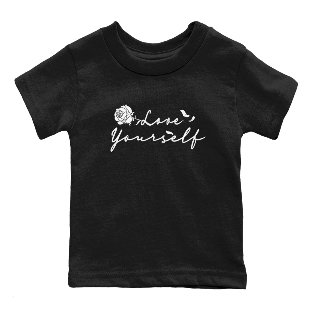1s Black White shirt to match jordans Love Yourself sneaker tees Air Jordan 1 Black White Drip Gear Zone baby toddler Black 2 cotton Shirt