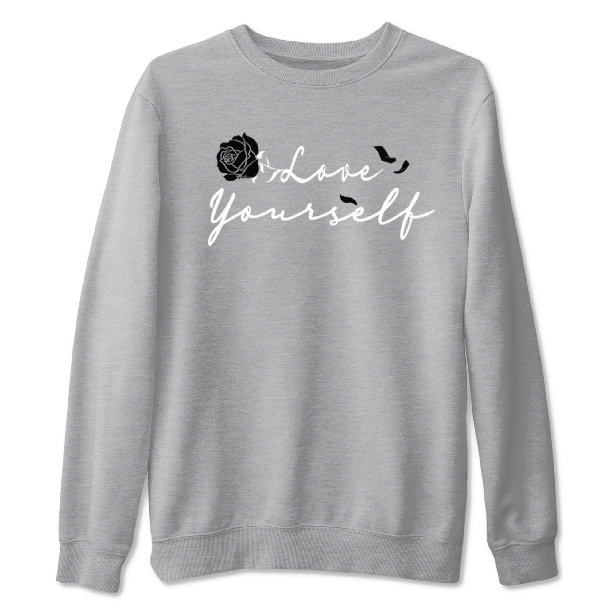 1s Black White shirt to match jordans Love Yourself sneaker tees Air Jordan 1 High OG Black White Drip Gear Zone unisex cotton Heather Grey 2 crew neck shirt