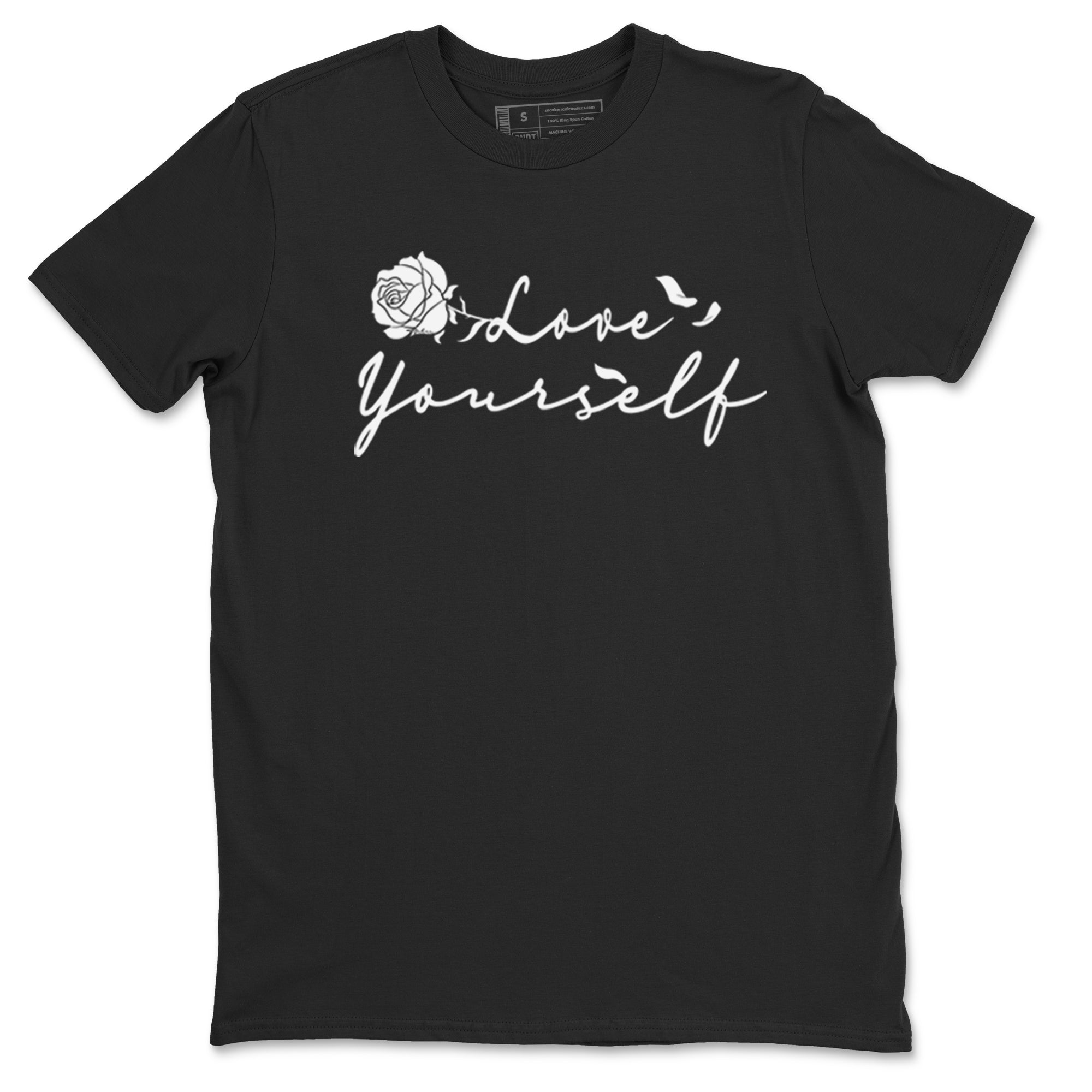 1s Black White shirt to match jordans Love Yourself sneaker tees Air Jordan 1 High OG Black White Drip Gear Zone unisex cotton Black 2 crew neck shirt