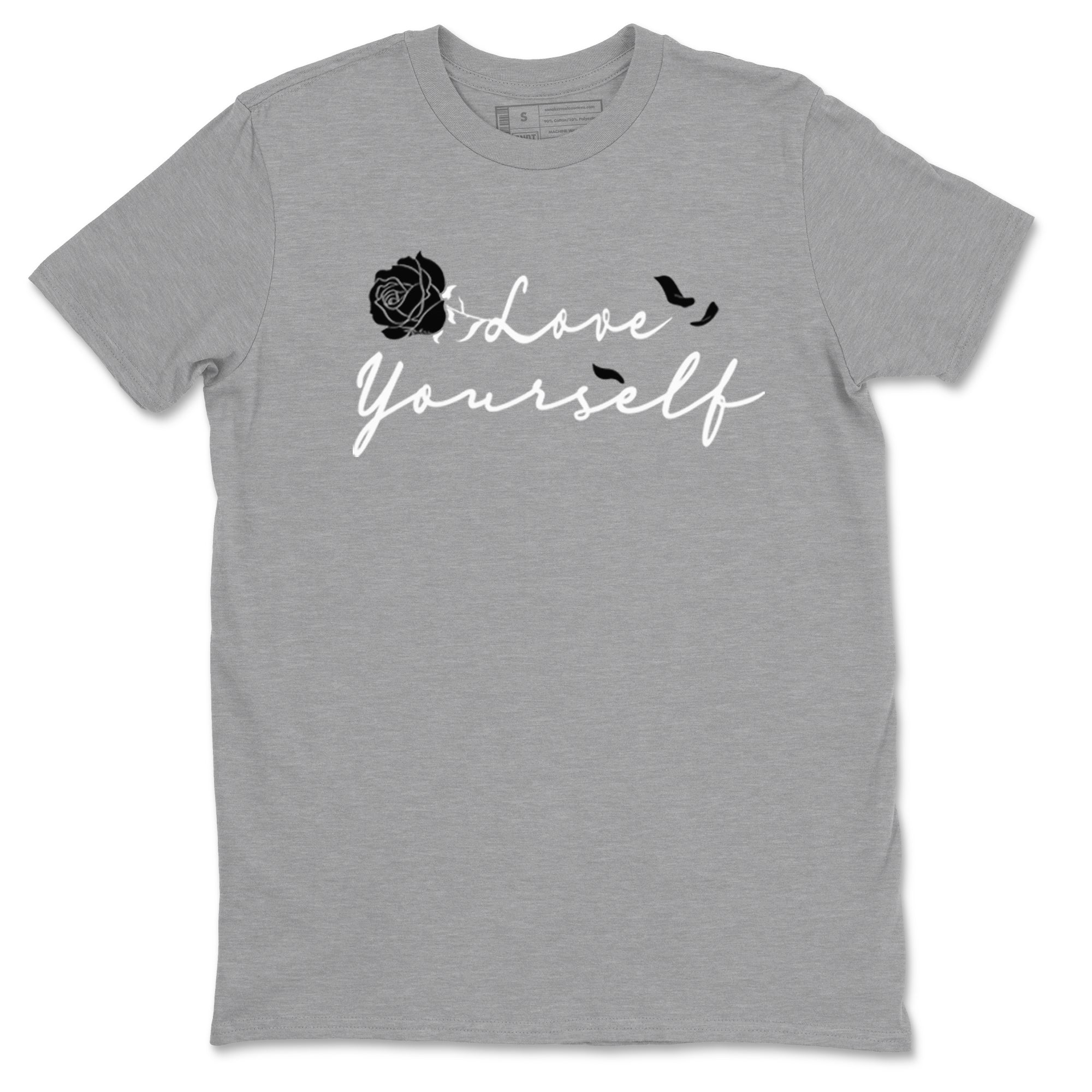 1s Black White shirt to match jordans Love Yourself sneaker tees Air Jordan 1 High OG Black White Drip Gear Zone unisex cotton Heather Grey 2 crew neck shirt