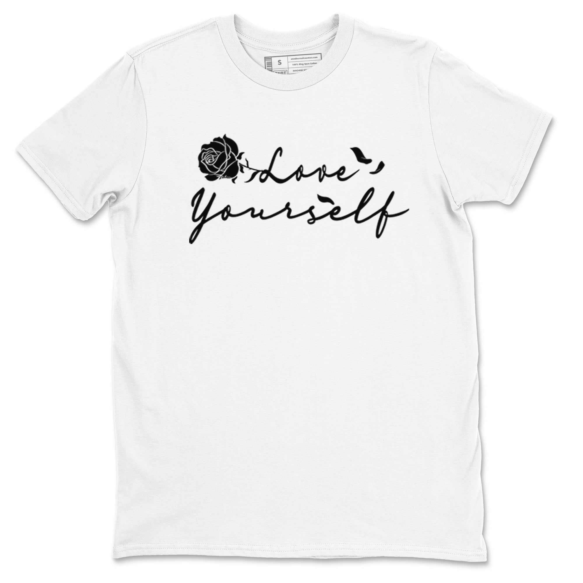 1s Black White shirt to match jordans Love Yourself sneaker tees Air Jordan 1 High OG Black White Drip Gear Zone unisex cotton White 2 crew neck shirt
