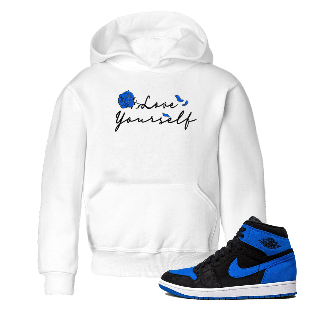 Air Jordan 1 Royal Reimagined shirt to match jordans Love Yourself sneaker tees Air Jordan 1 High OG Royal Reimagined Drip Gear Zone Sneaker Matching Shirt Baby Toddler White 1 T-Shirt