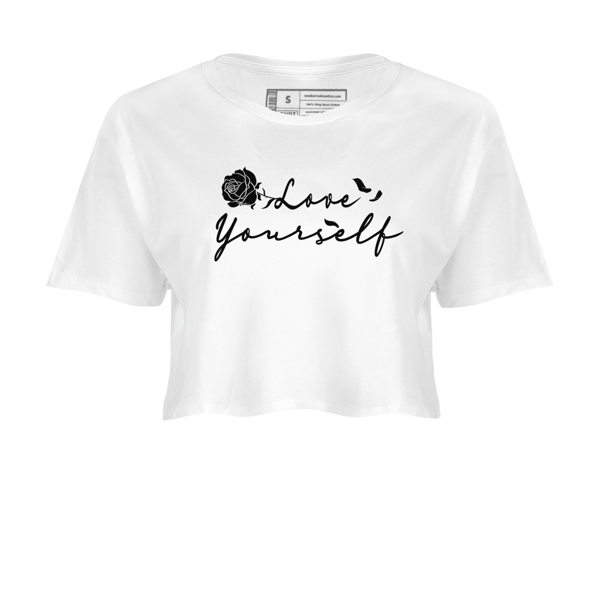 14s Panda shirt to match jordans Love Yourself sneaker tees Air Jordan 14 Panda Drip Gear Zone White 2 crop length shirt