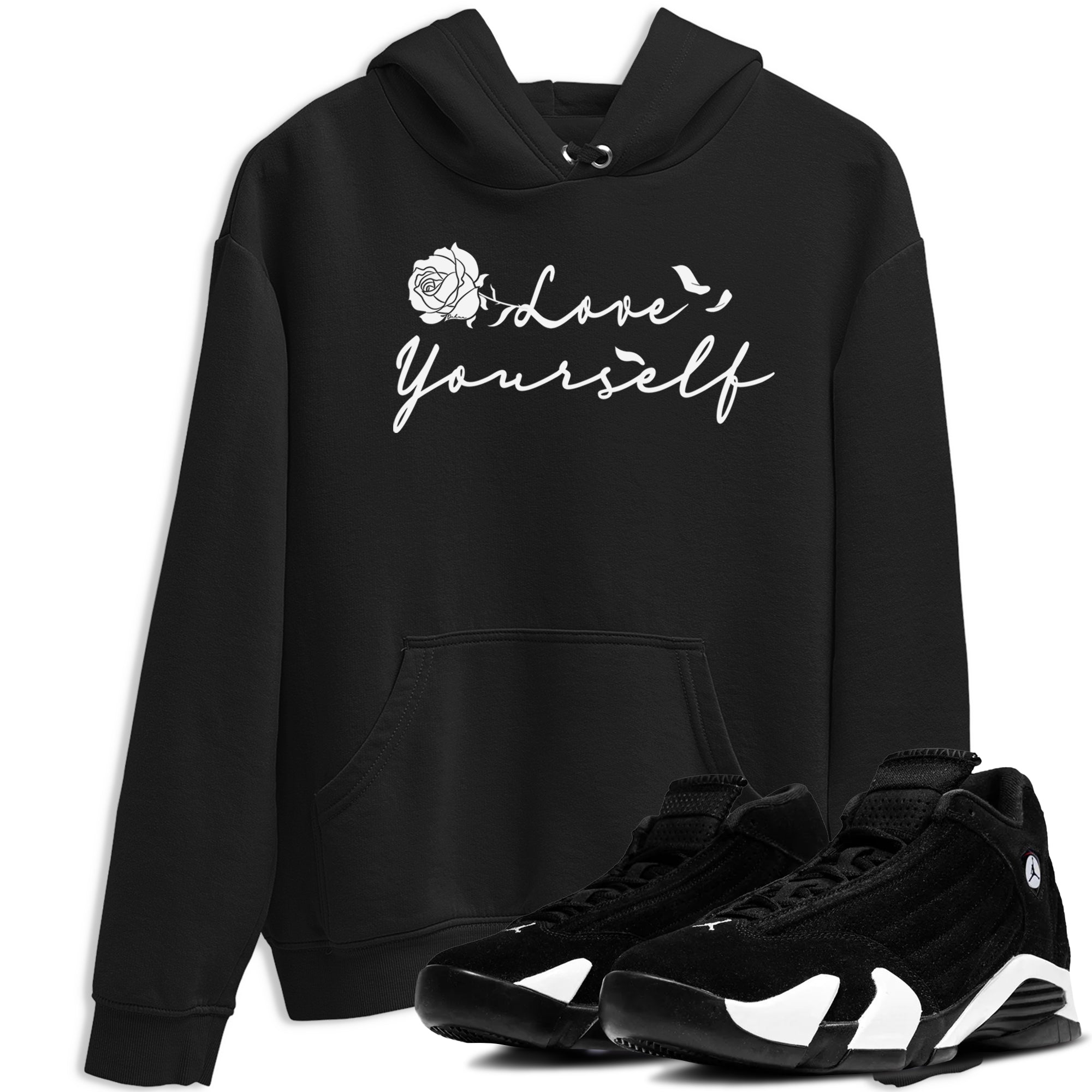 14s Panda shirt to match jordans Love Yourself sneaker tees Air Jordan 14 Panda Drip Gear Zone unisex cotton Black 1 crew neck shirt