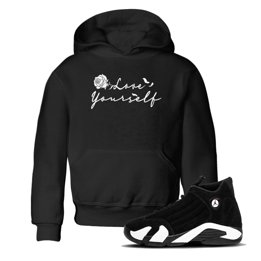 14s Panda shirt to match jordans Love Yourself sneaker tees Air Jordan 14 Panda Drip Gear Zone baby toddler Black 1 cotton Shirt