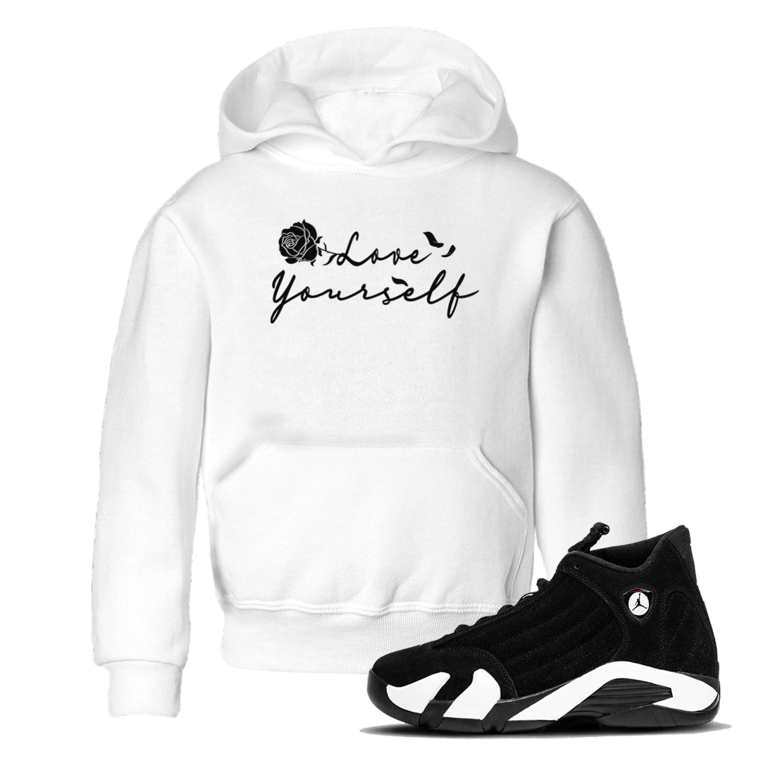 14s Panda shirt to match jordans Love Yourself sneaker tees Air Jordan 14 Panda Drip Gear Zone baby toddler White 1 cotton Shirt