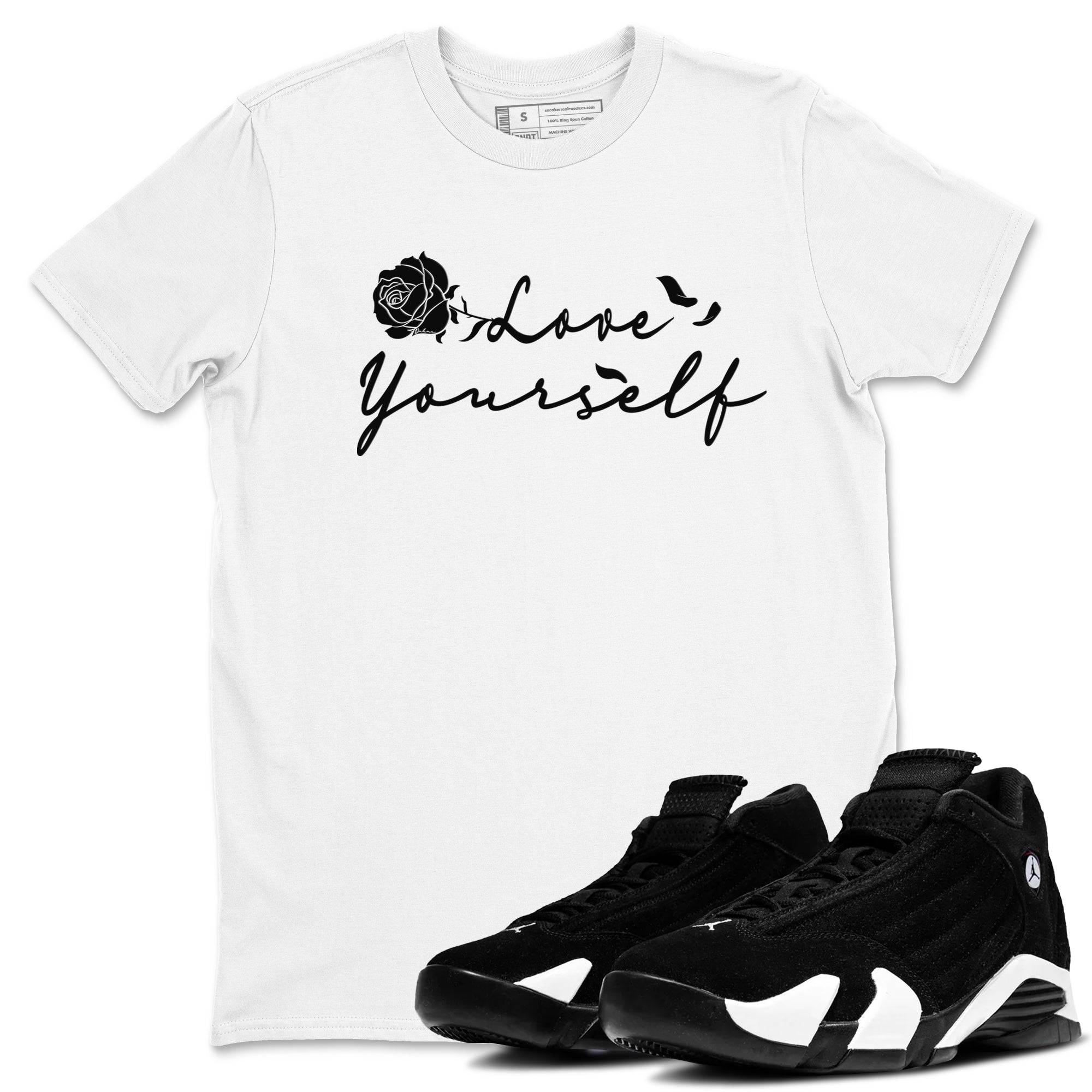 14s Panda shirt to match jordans Love Yourself sneaker tees Air Jordan 14 Panda Drip Gear Zone unisex cotton White 1 crew neck shirt