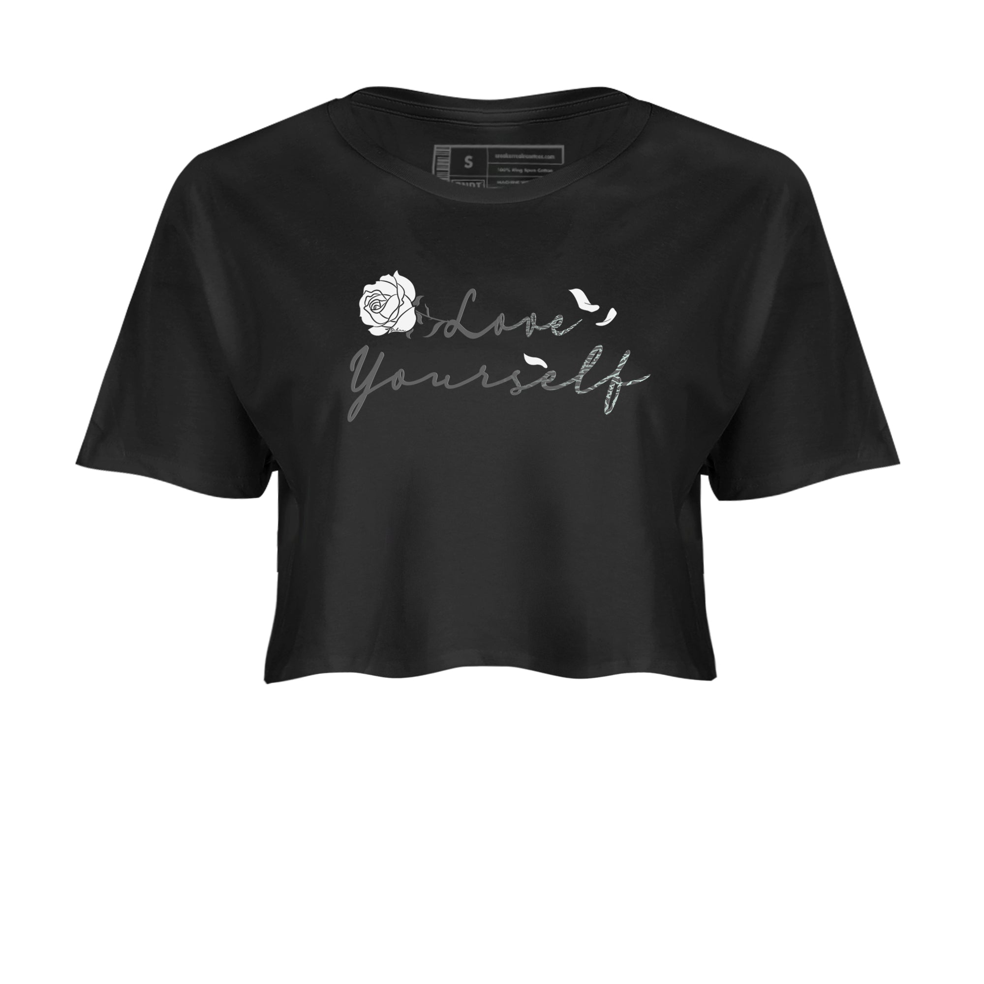 3s Green Glow shirt to match jordans Love Yourself sneaker tees Air Jordan 3 Green Glow Drip Gear Zone Black 2 crop length shirt