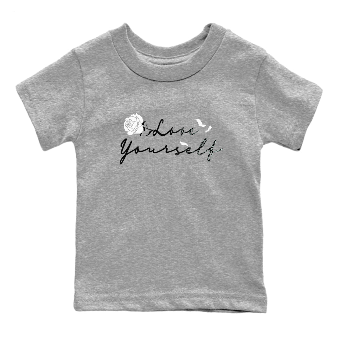 3s Green Glow shirt to match jordans Love Yourself sneaker tees Air Jordan 3 Green Glow Drip Gear Zone baby toddler Heather Grey 2 cotton Shirt