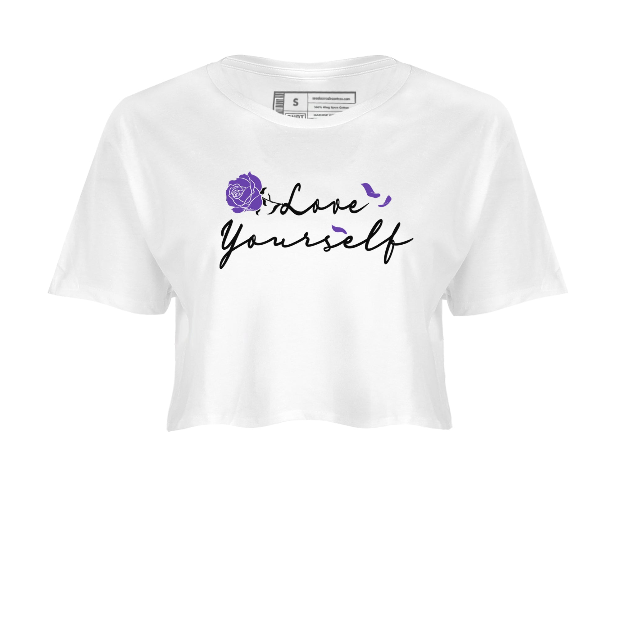 Love Yourself sneaker match tees to Court Purple Dunks street fashion brand for shirts to match Jordans Drip Gear Zone Dunks Low Court Purple unisex t-shirt White 2 crop shirt