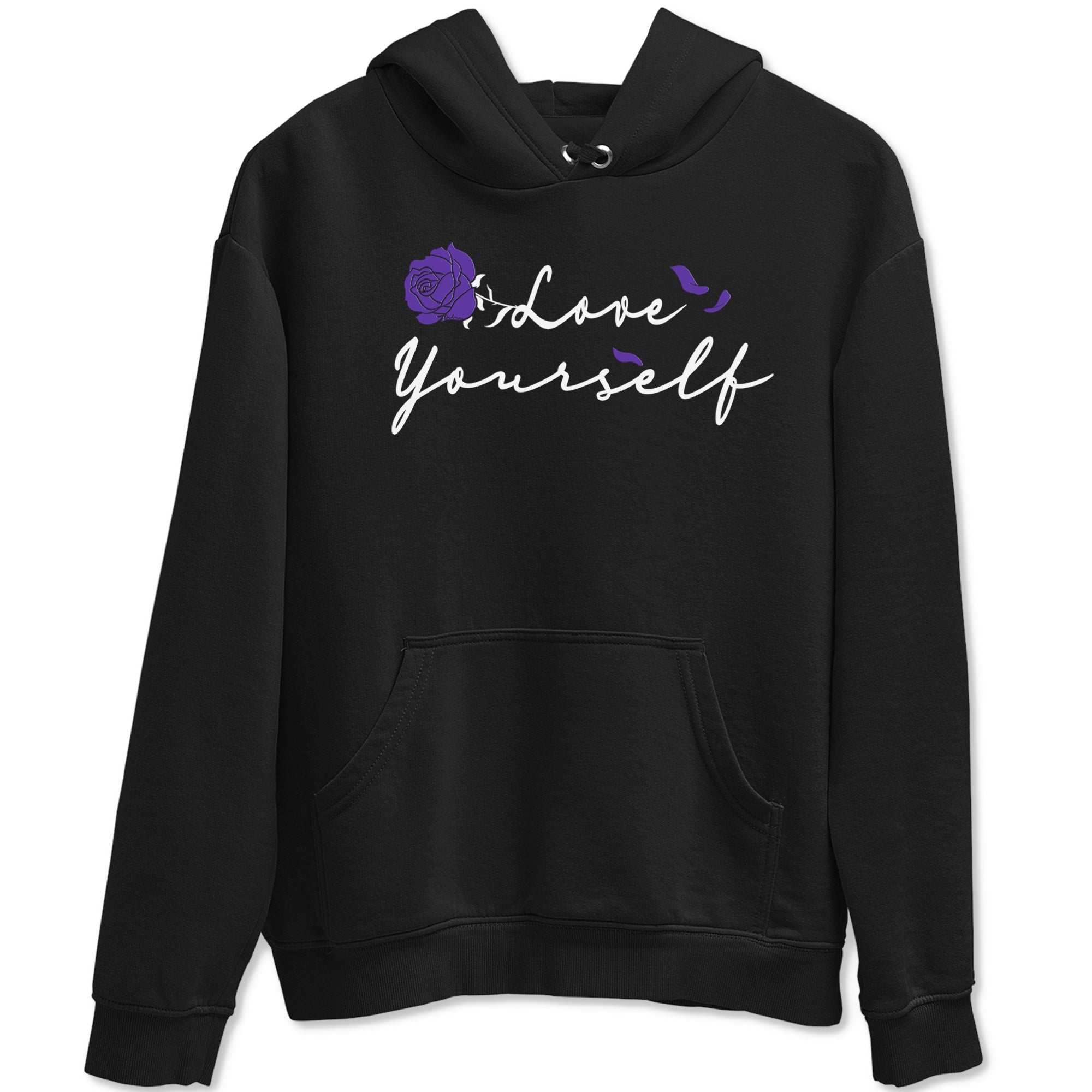 Love Yourself sneaker match tees to Court Purple Dunks street fashion brand for shirts to match Jordans Drip Gear Zone Dunks Low Court Purple unisex t-shirt Black 2 unisex shirt