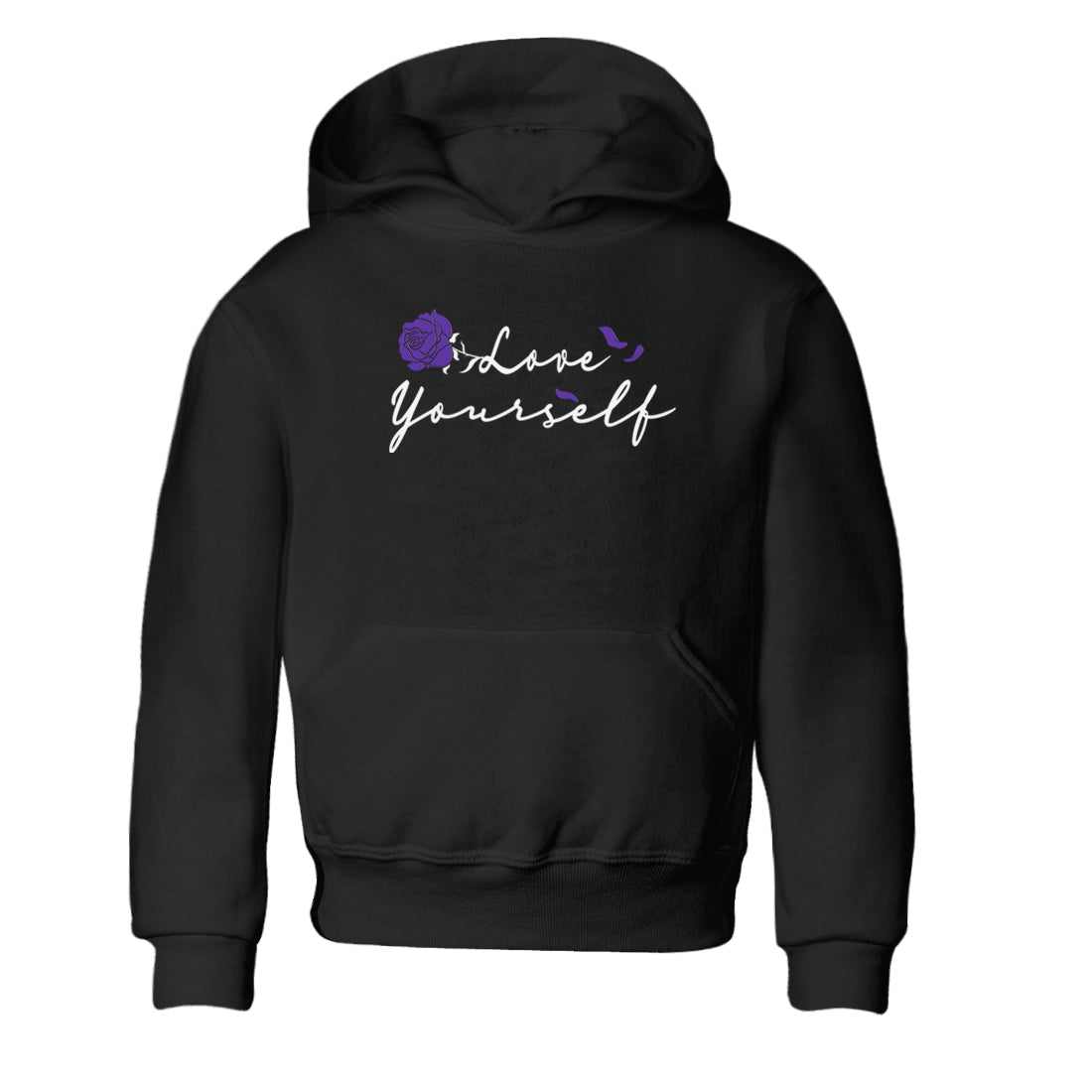 Love Yourself sneaker match tees to Court Purple Dunks street fashion brand for shirts to match Jordans Drip Gear Zone Dunks Low Court Purple unisex t-shirt Black 2 youth shirt