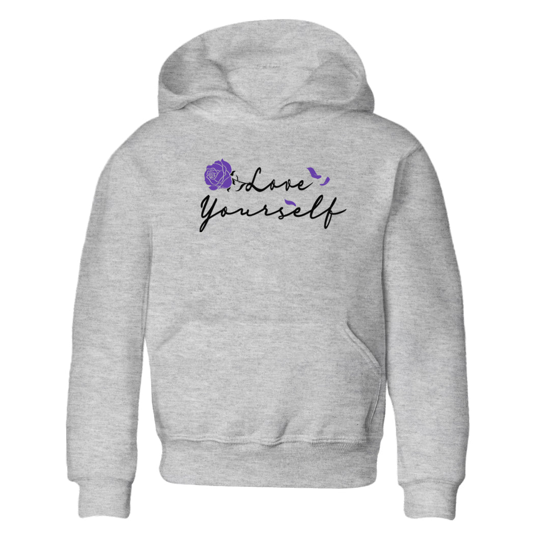Love Yourself sneaker match tees to Court Purple Dunks street fashion brand for shirts to match Jordans Drip Gear Zone Dunks Low Court Purple unisex t-shirt Heather Grey 2 youth shirt