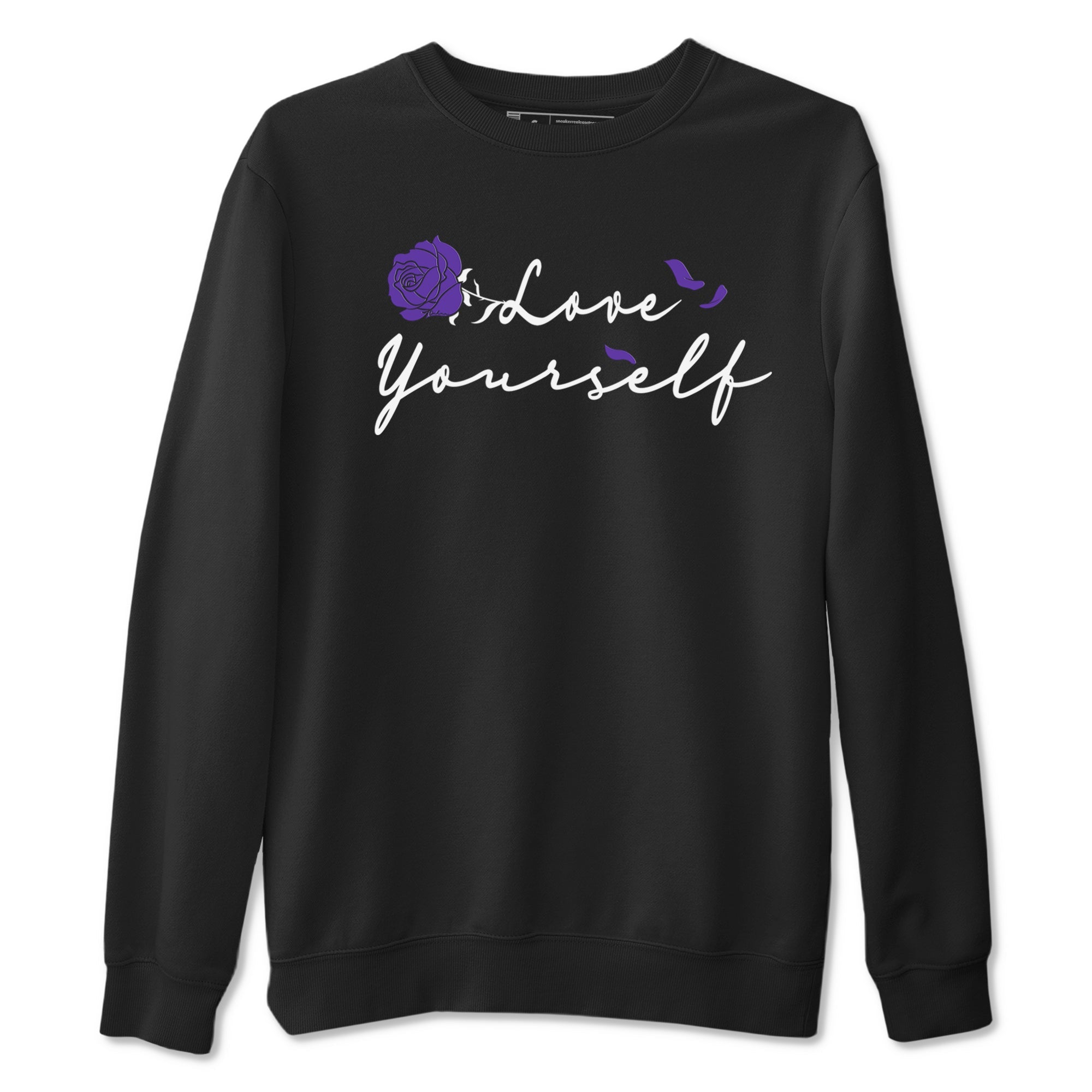 Love Yourself sneaker match tees to Court Purple Dunks street fashion brand for shirts to match Jordans Drip Gear Zone Dunks Low Court Purple unisex t-shirt Black 2 unisex shirt