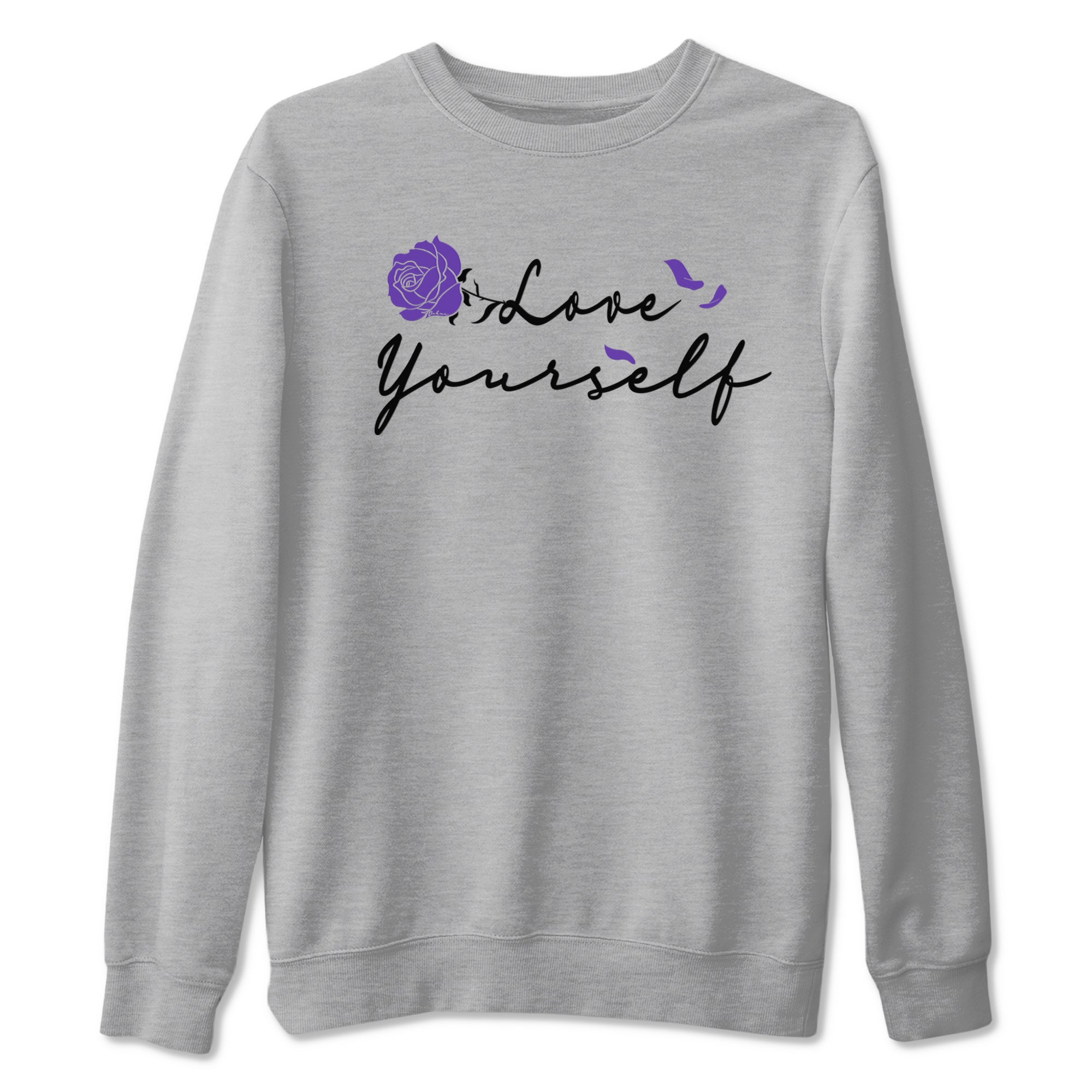 Love Yourself sneaker match tees to Court Purple Dunks street fashion brand for shirts to match Jordans Drip Gear Zone Dunks Low Court Purple unisex t-shirt Heather Grey 2 unisex shirt