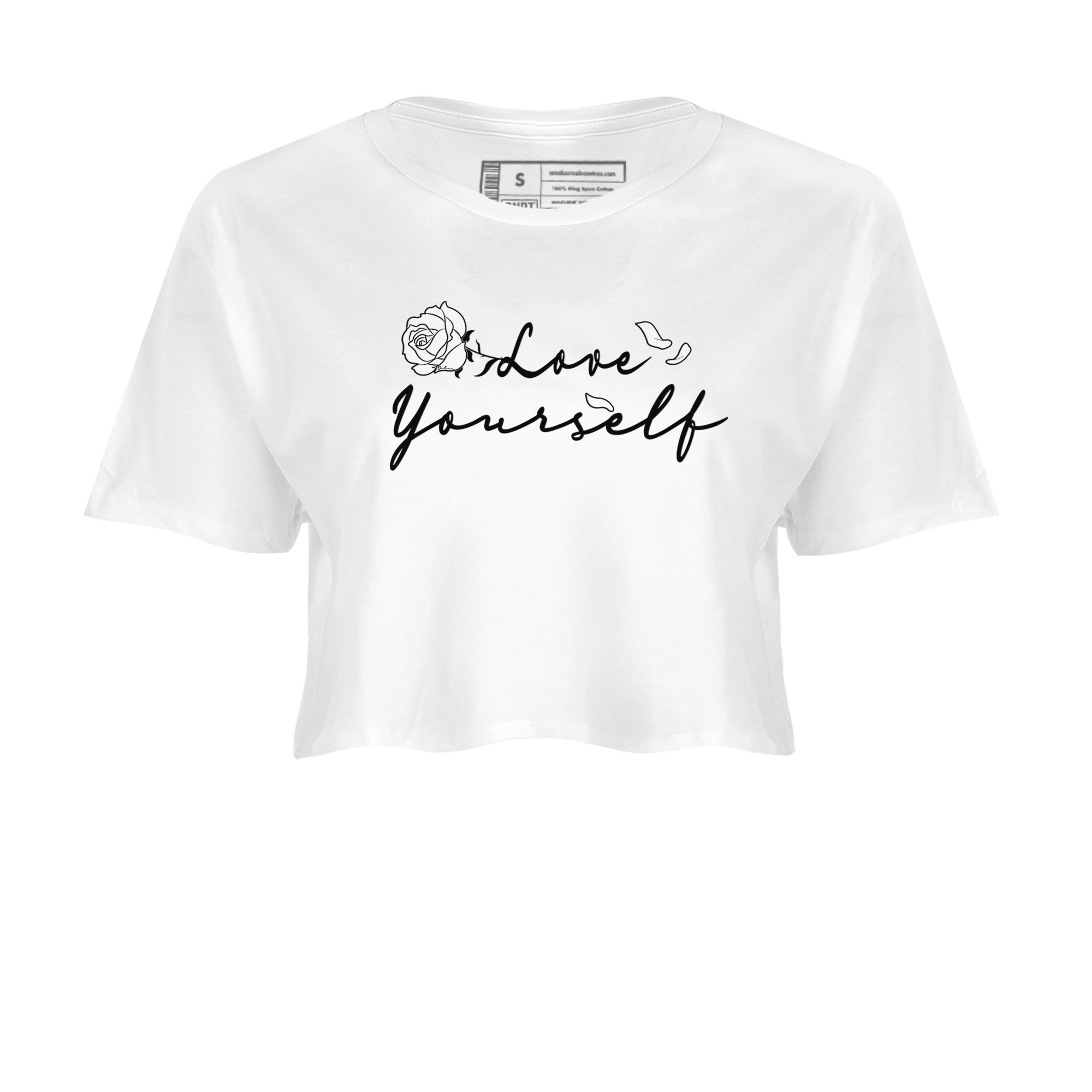 Dunk Low Panda shirt to match jordans Love Yourself sneaker tees Dunk Low Black White Drip Gear Zone White 2 crop length shirt