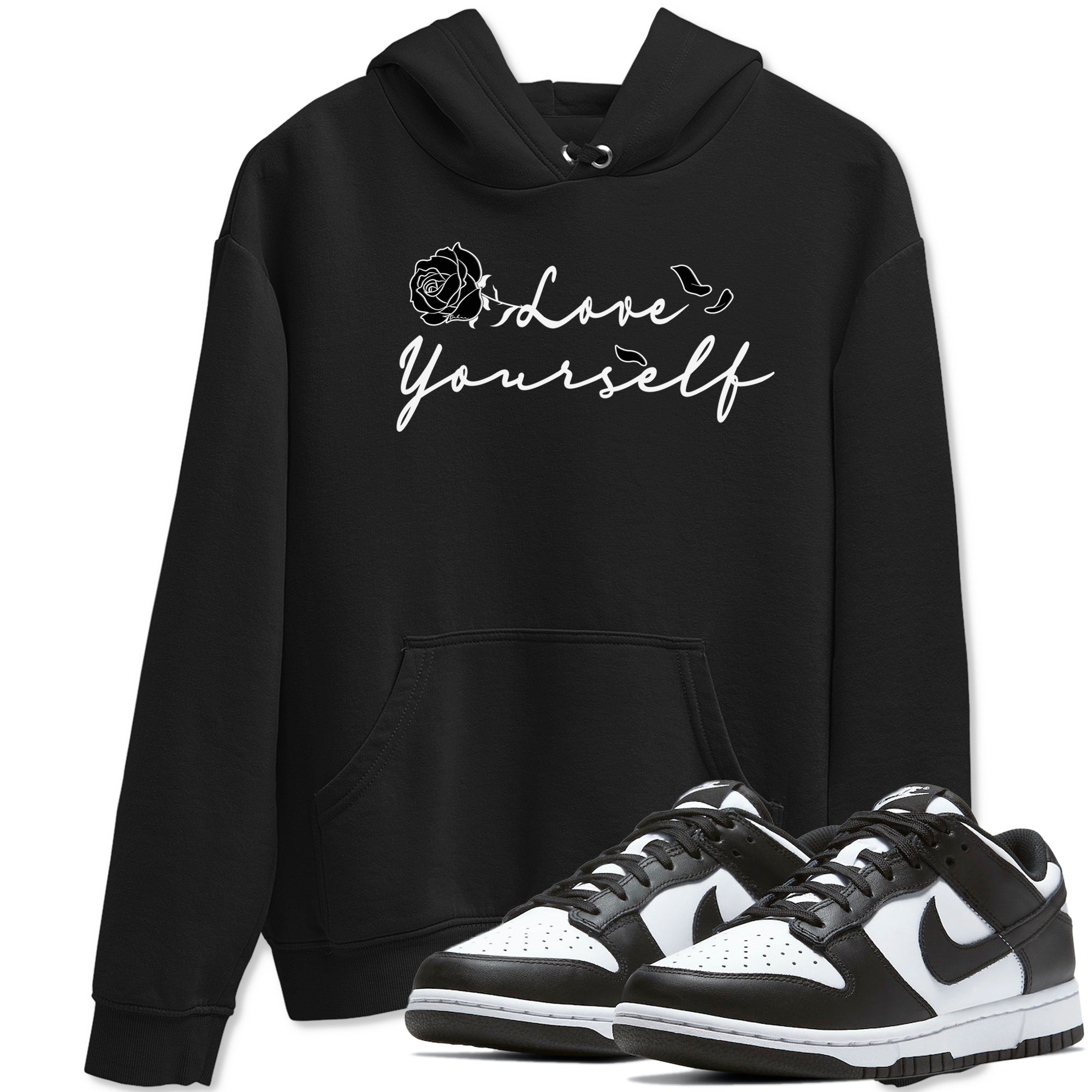 Dunk Low Panda shirt to match jordans Love Yourself sneaker tees Dunk Low Black White Drip Gear Zone unisex cotton Black 1 crew neck shirt
