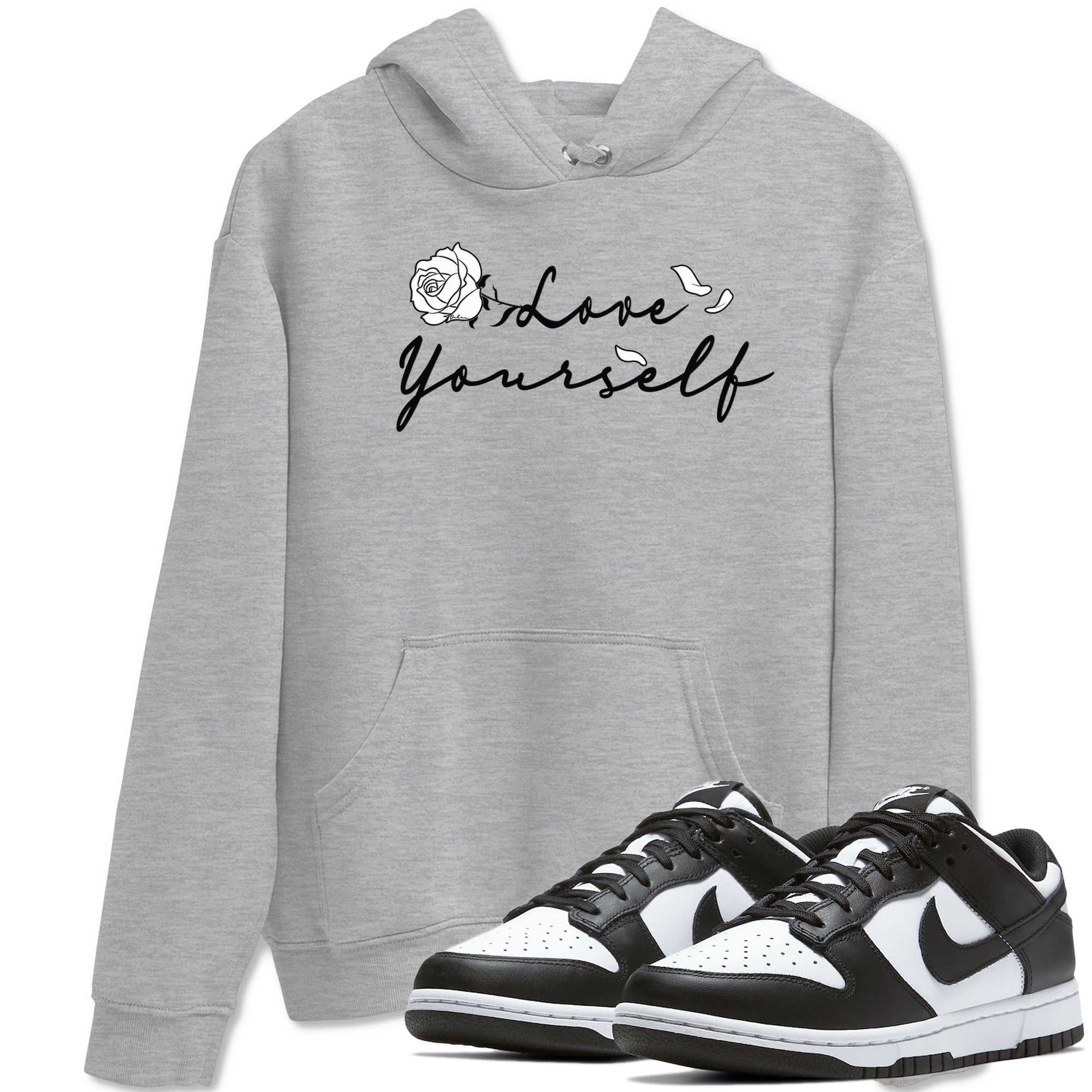 Dunk Low Panda shirt to match jordans Love Yourself sneaker tees Dunk Low Black White Drip Gear Zone unisex cotton Heather Grey 1 crew neck shirt