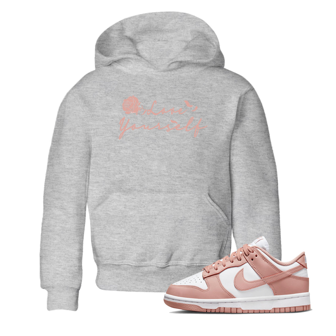 Dunk Low WMNS Rose Whisper shirt to match jordans Love Yourself Streetwear Sneaker Shirt Dunk Low WMNS Rose Whisper Drip Gear Zone Sneaker Matching Clothing Baby Toddler Heather Grey 1 T-Shirt
