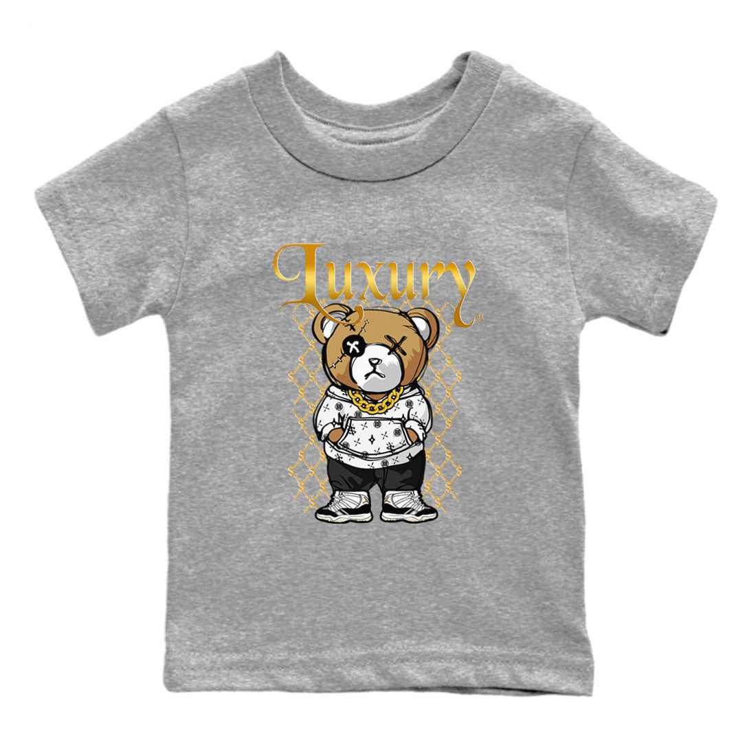 Air Jordan 11 Gratitude shirt to match jordans Luxury Bear sneaker tees Jordan 11 Retro Gratitude Drip Gear Zone Sneaker Matching Cotton Shirt baby toddler Heather Grey 2 cotton Shirt