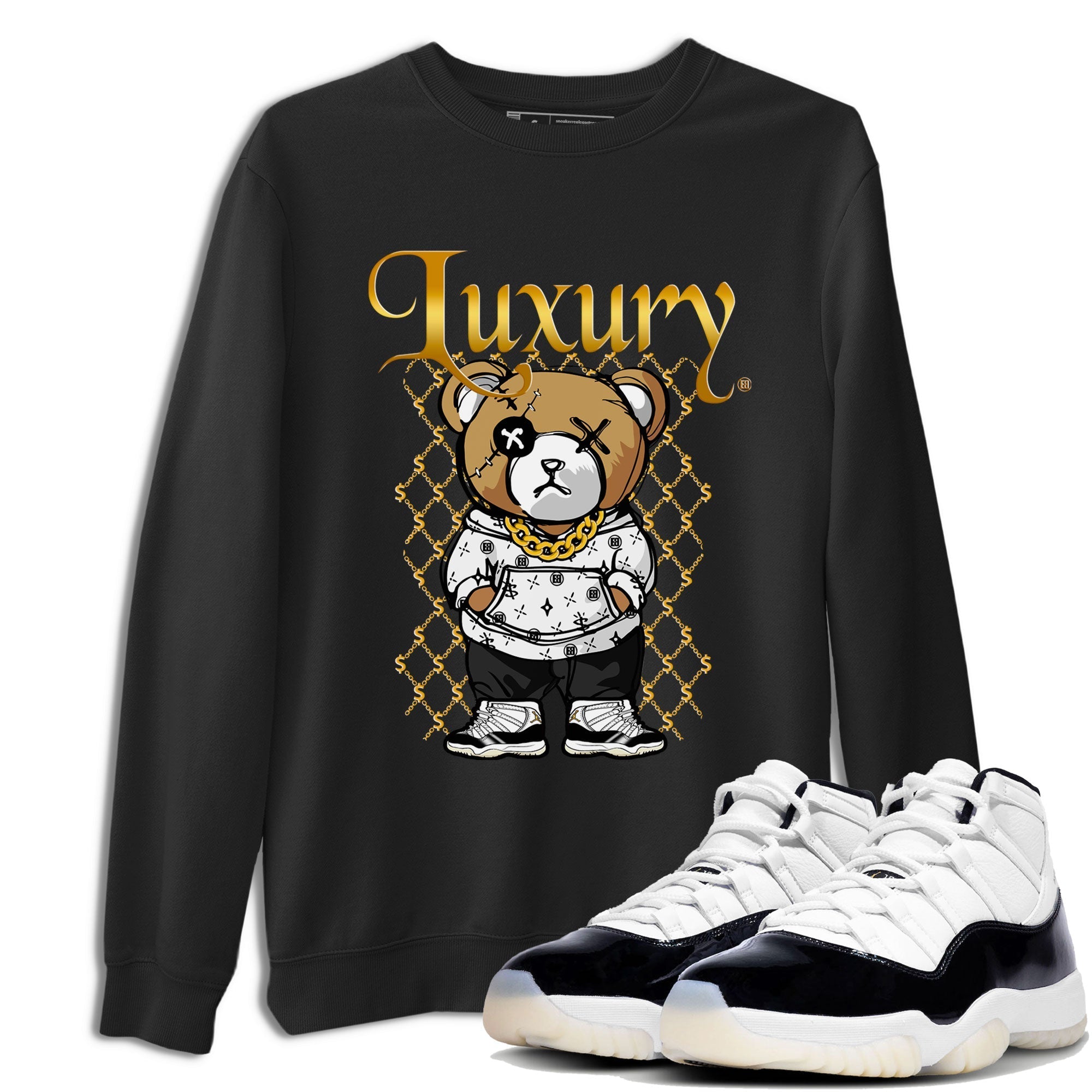 Air Jordan 11 Gratitude shirt to match jordans Luxury Bear sneaker tees Jordan 11 Retro Gratitude Drip Gear Zone Sneaker Matching Cotton Shirt unisex crew neck cotton Black 1 crew neck shirt